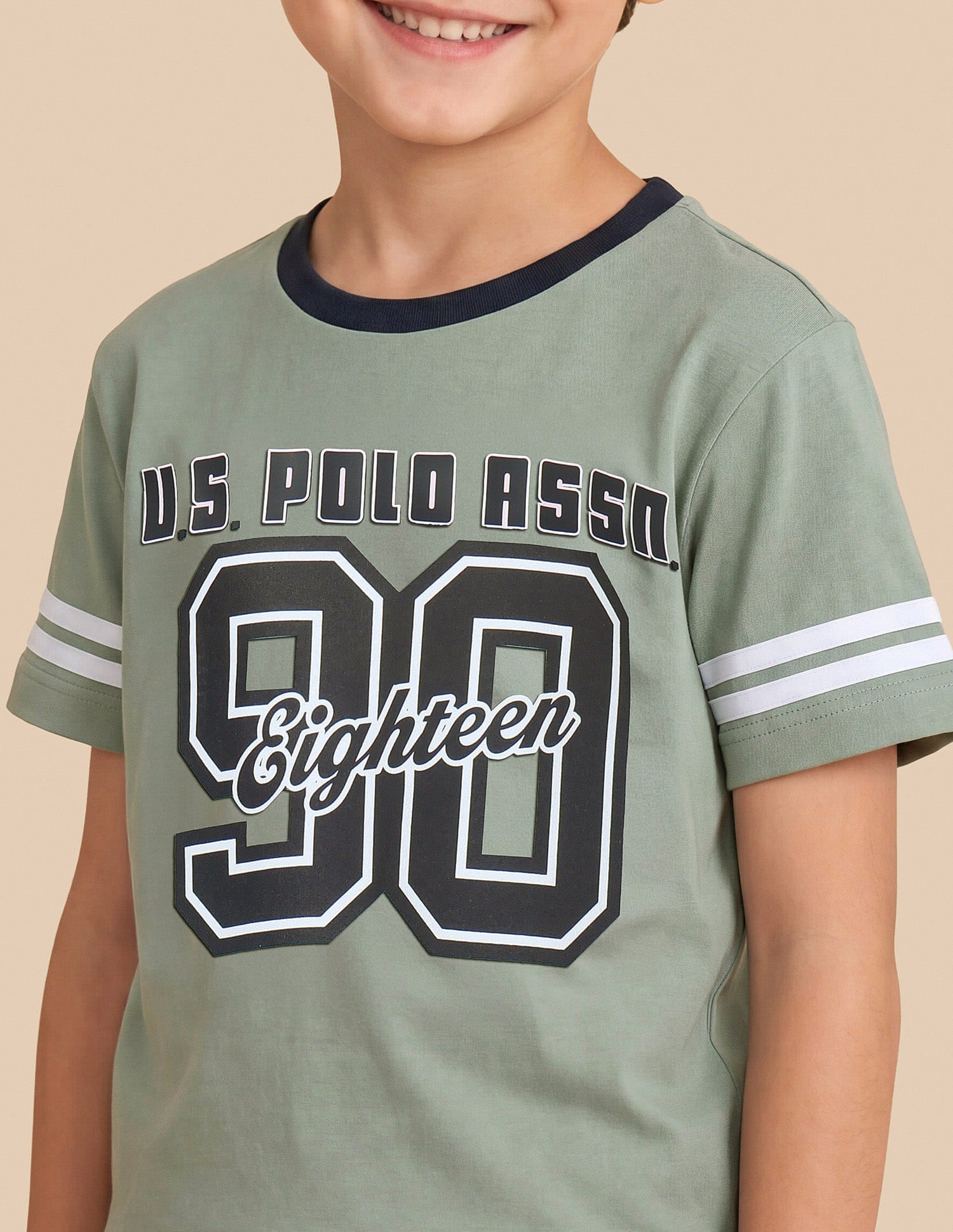 Typography Printed Regular Fit T-Shirt Green - U.S. Polo Assn. India | Large