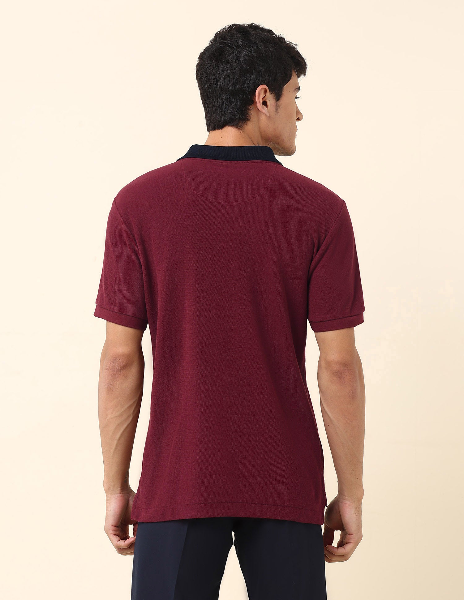 Colourblocked Slim Fit Polo Shirt Wine - U.S. Polo Assn. India | Large