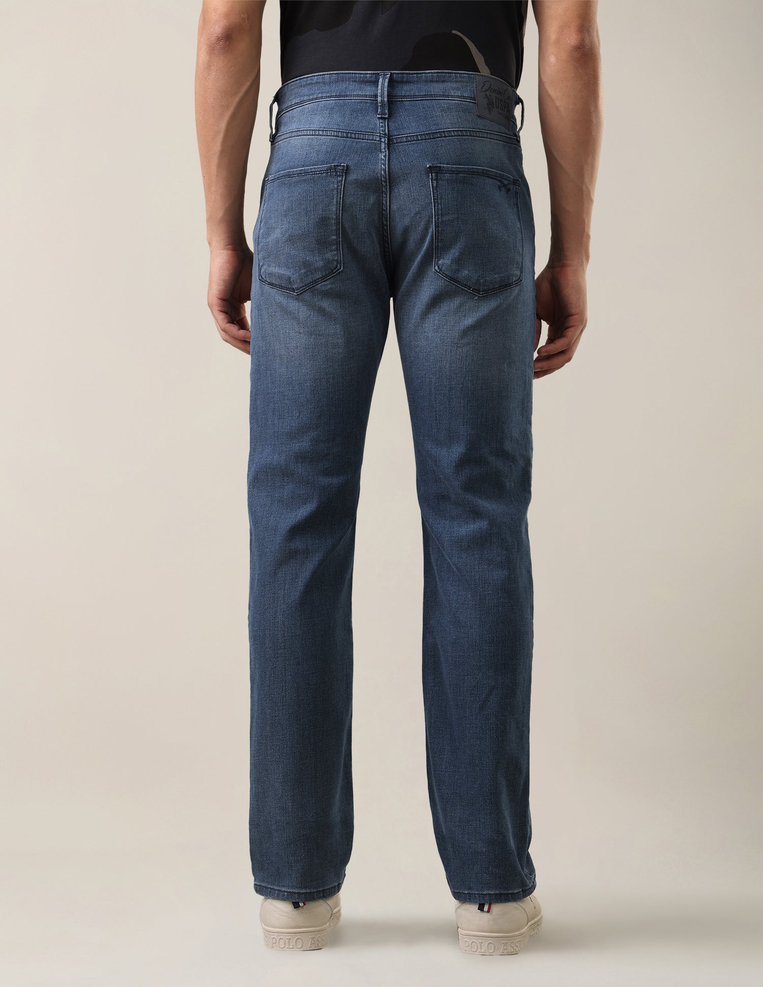 Harold Slim Straight Fit Blue Jeans Mid Blue - U.S. Polo Assn. India | Large