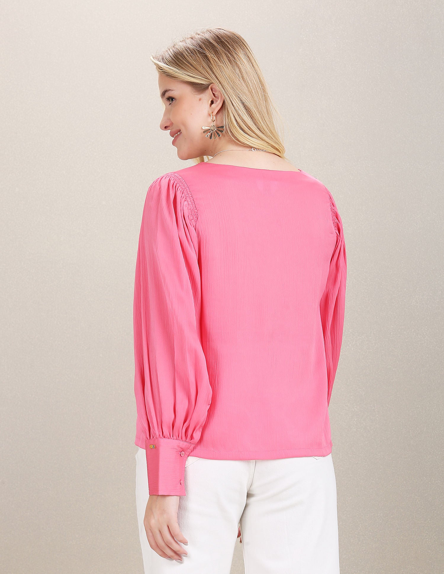 V-Neck Textured Shirt Pink - U.S. POLO ASSN. | Large