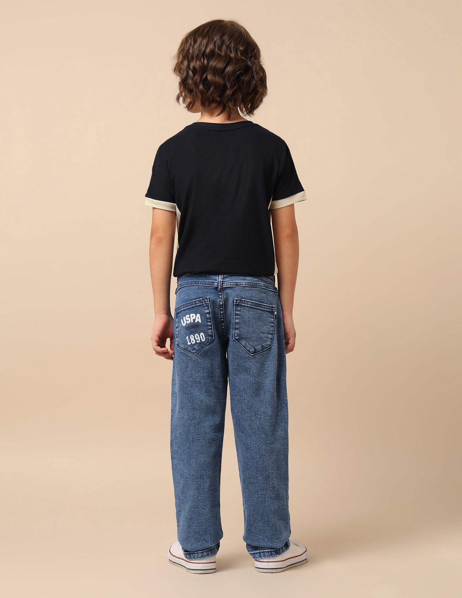 Boys Stone Washed Relaxed Fit Jeans Blue - U.S. POLO ASSN. | Large