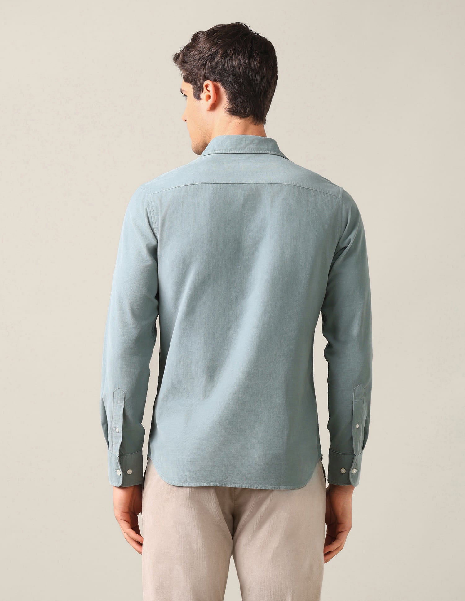 Tailored Fit Corduroy Shirt Green - U.S. Polo Assn. India | Large