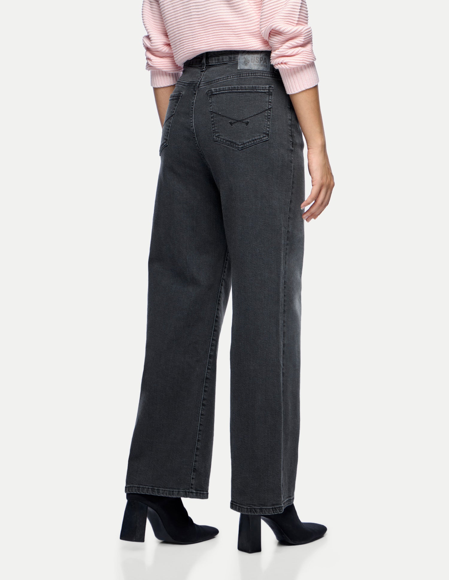 Wide Leg Fit Grey Jeans Dark Grey - U.S. Polo Assn. India | Large