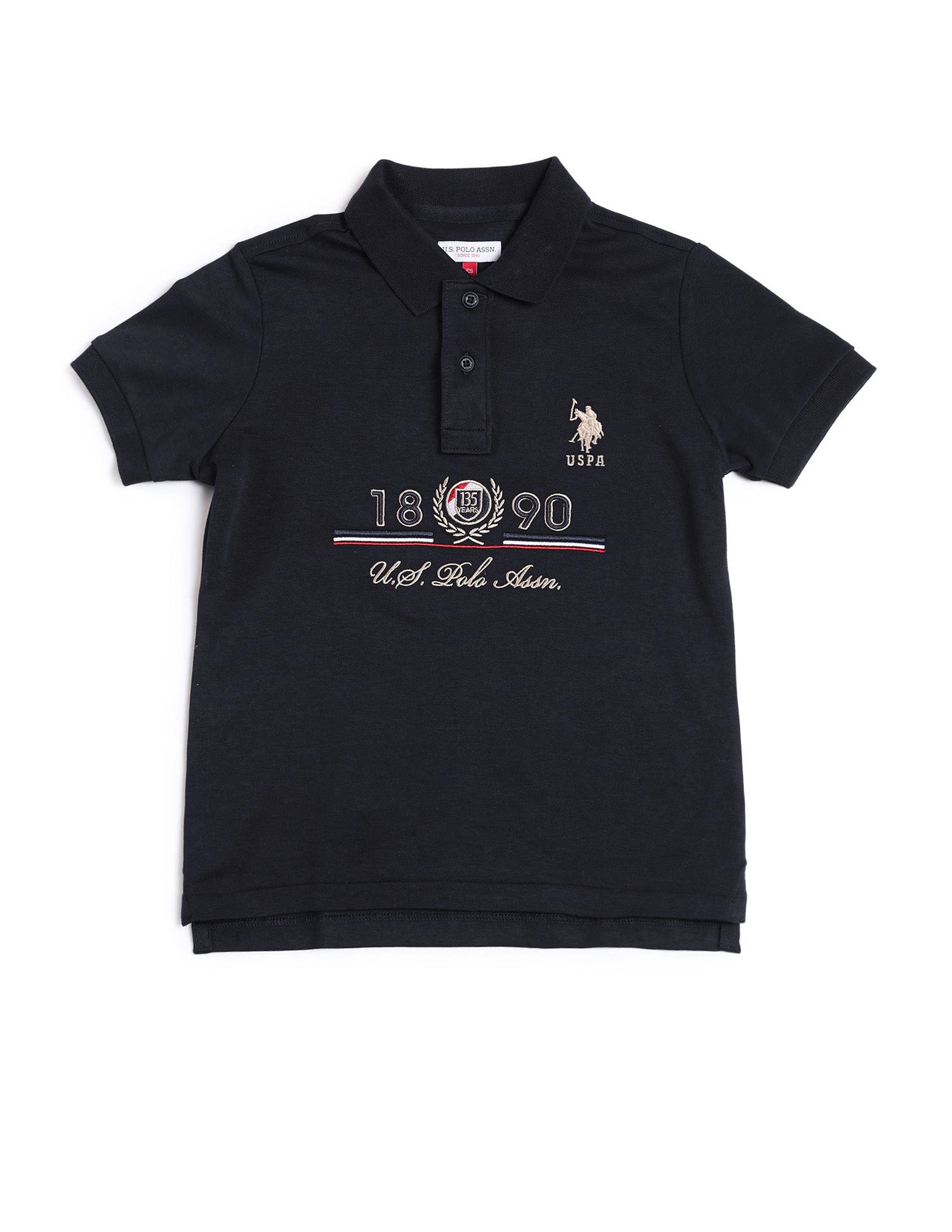 Boys Brand Printed Regular Fit Polo Shirt Navy - U.S. POLO ASSN. | Large
