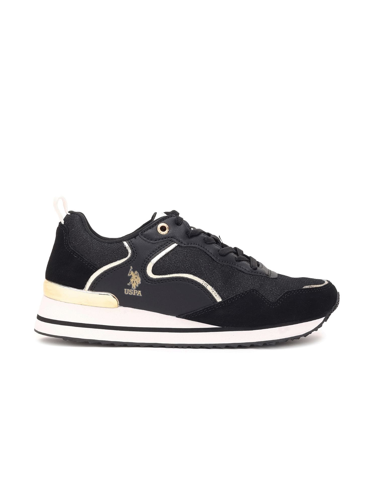 Women Metallic Zoe Sneakers Black - U.S. Polo Assn. India | Large