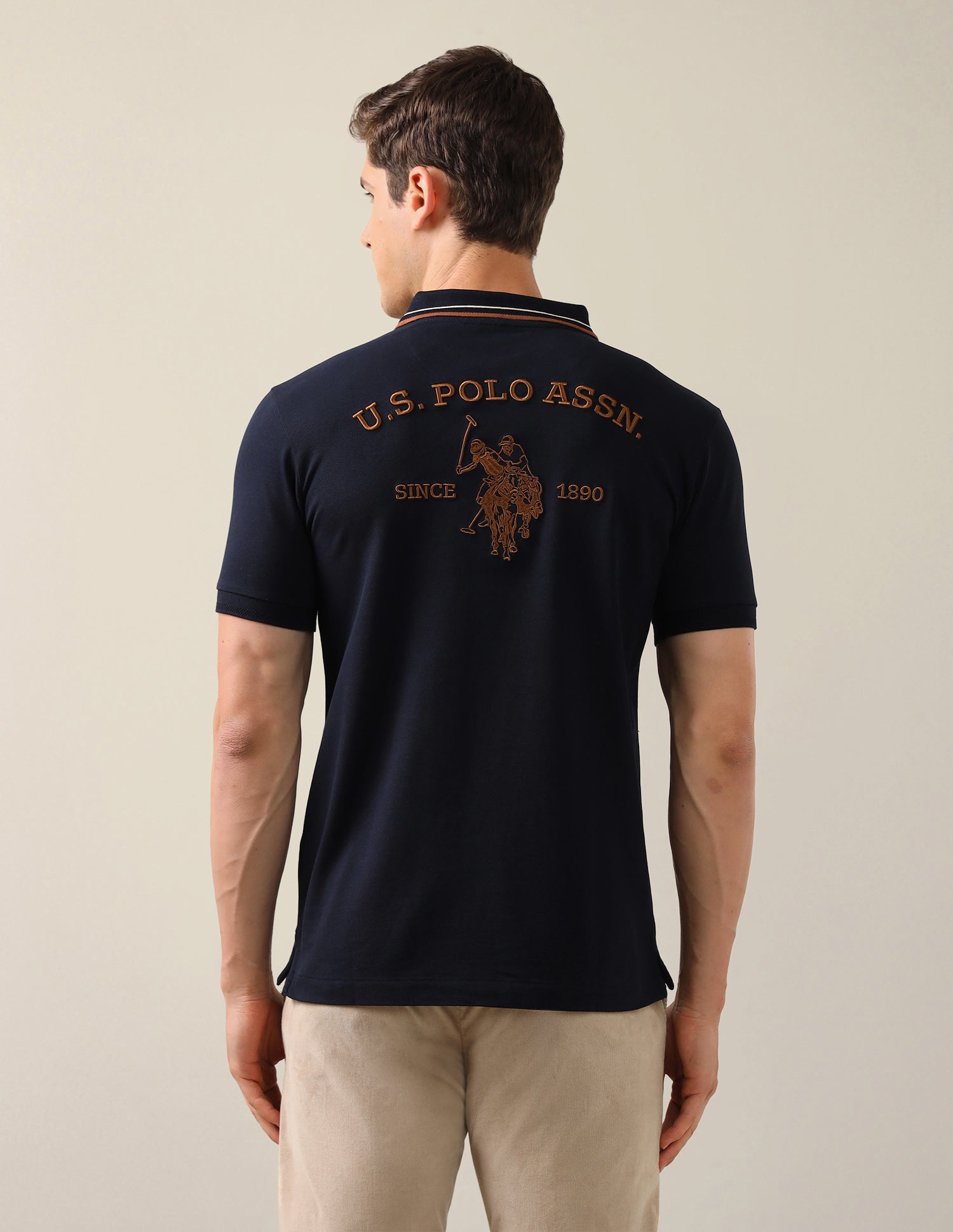 Brand Embroidered Slim Fit Polo Shirt Navy - U.S. Polo Assn. India | Large