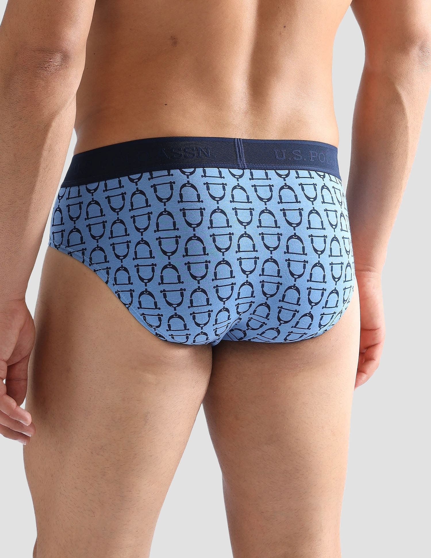 Elasticized Waist Printed PB005 Briefs - Pack of 1 Blue - U.S. POLO ASSN. | Large