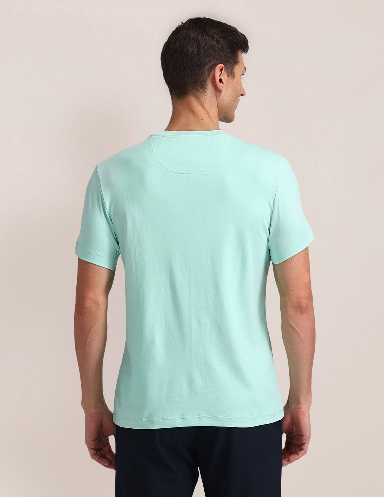 Brand Print Cotton T-Shirt Light Green - U.S. POLO ASSN. | Large