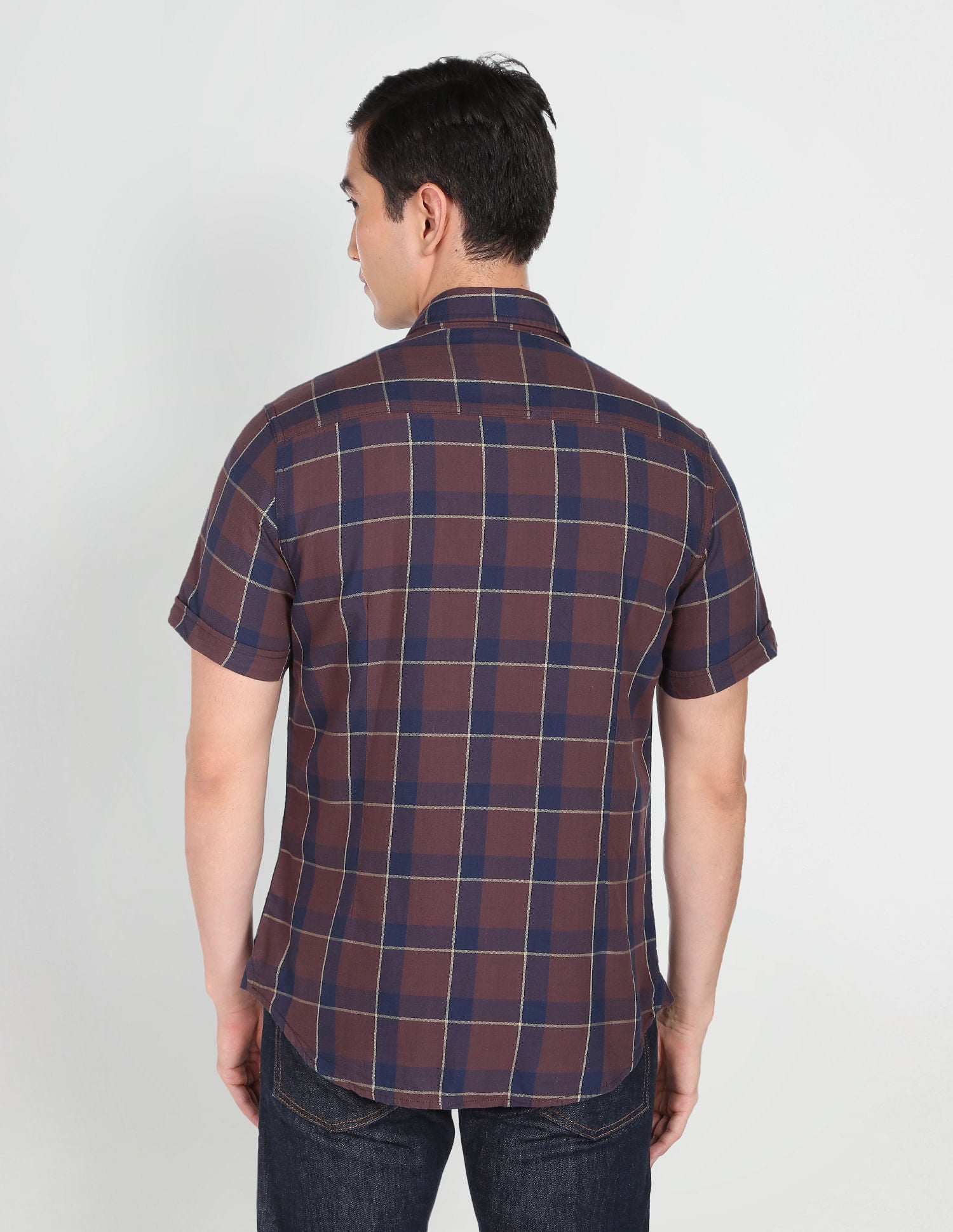 Cotton Plaid Check Twill Casual Shirt Rust - U.S. Polo Assn. India | Large