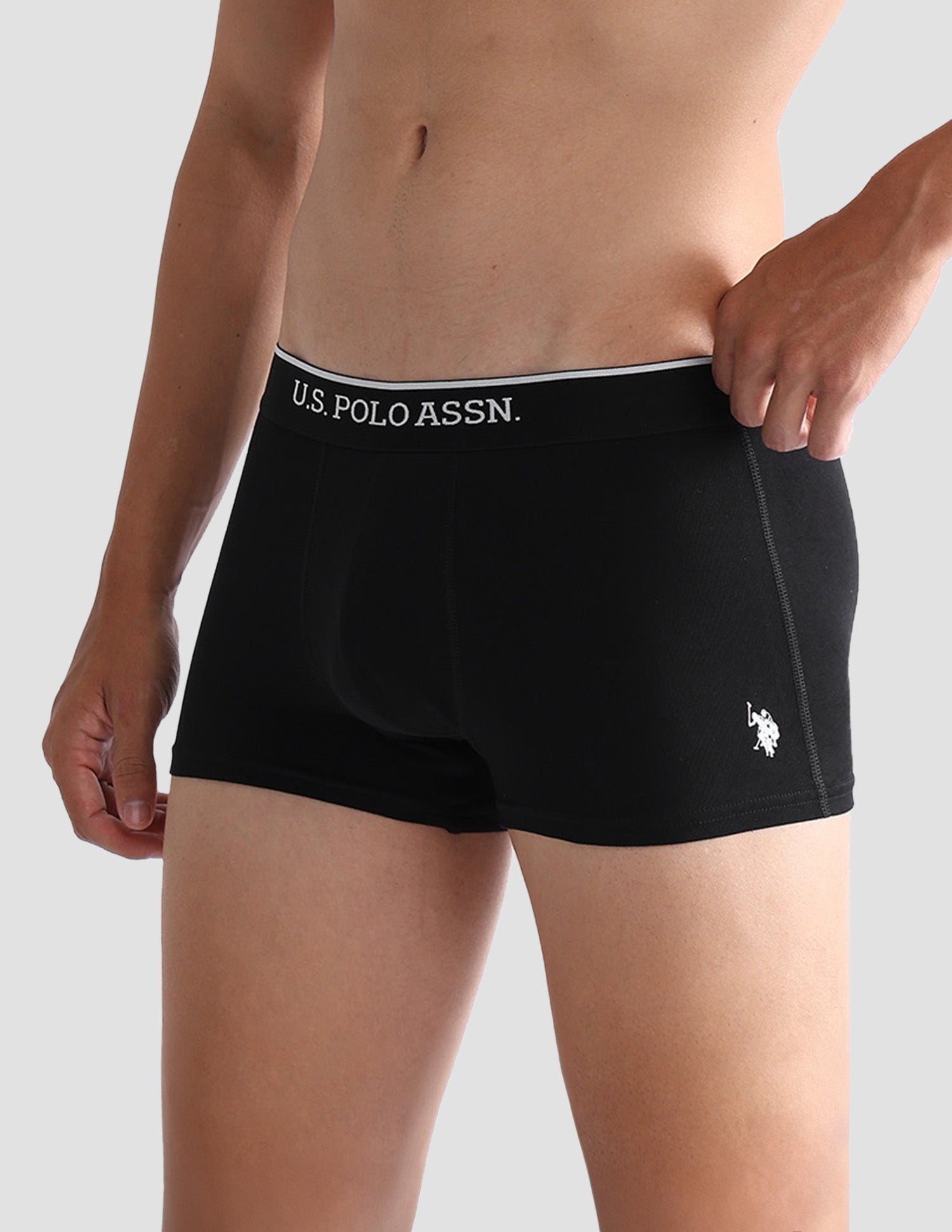 Antibacterial Solid ET004 Trunks - Pack Of 2 Iron Gate and Black - U.S. POLO ASSN. | Large