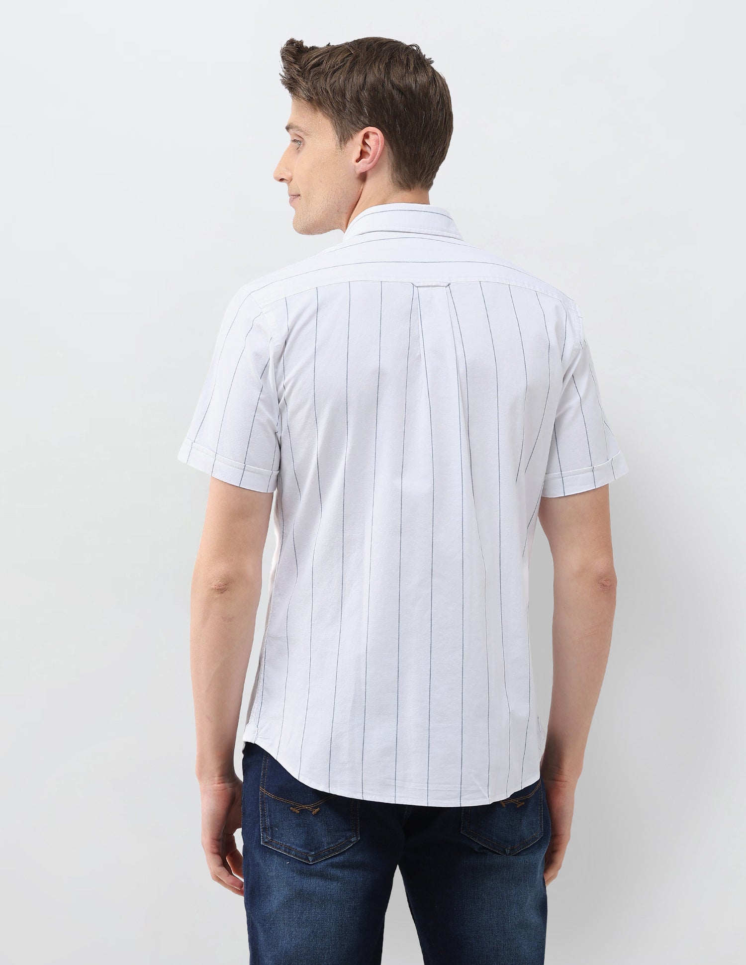 Oxford Regular Fit Vertical Striped Shirt Blue - U.S. Polo Assn. India | Large