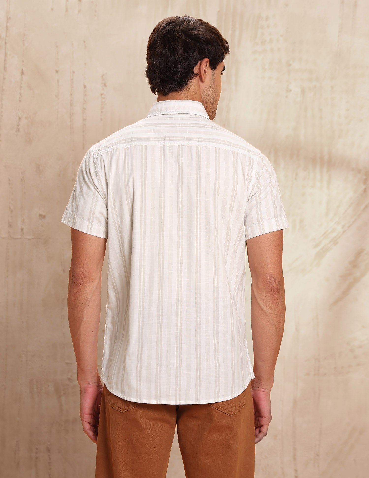 Slim Fit Vertical Striped Shirt Stone - U.S. POLO ASSN. | Large