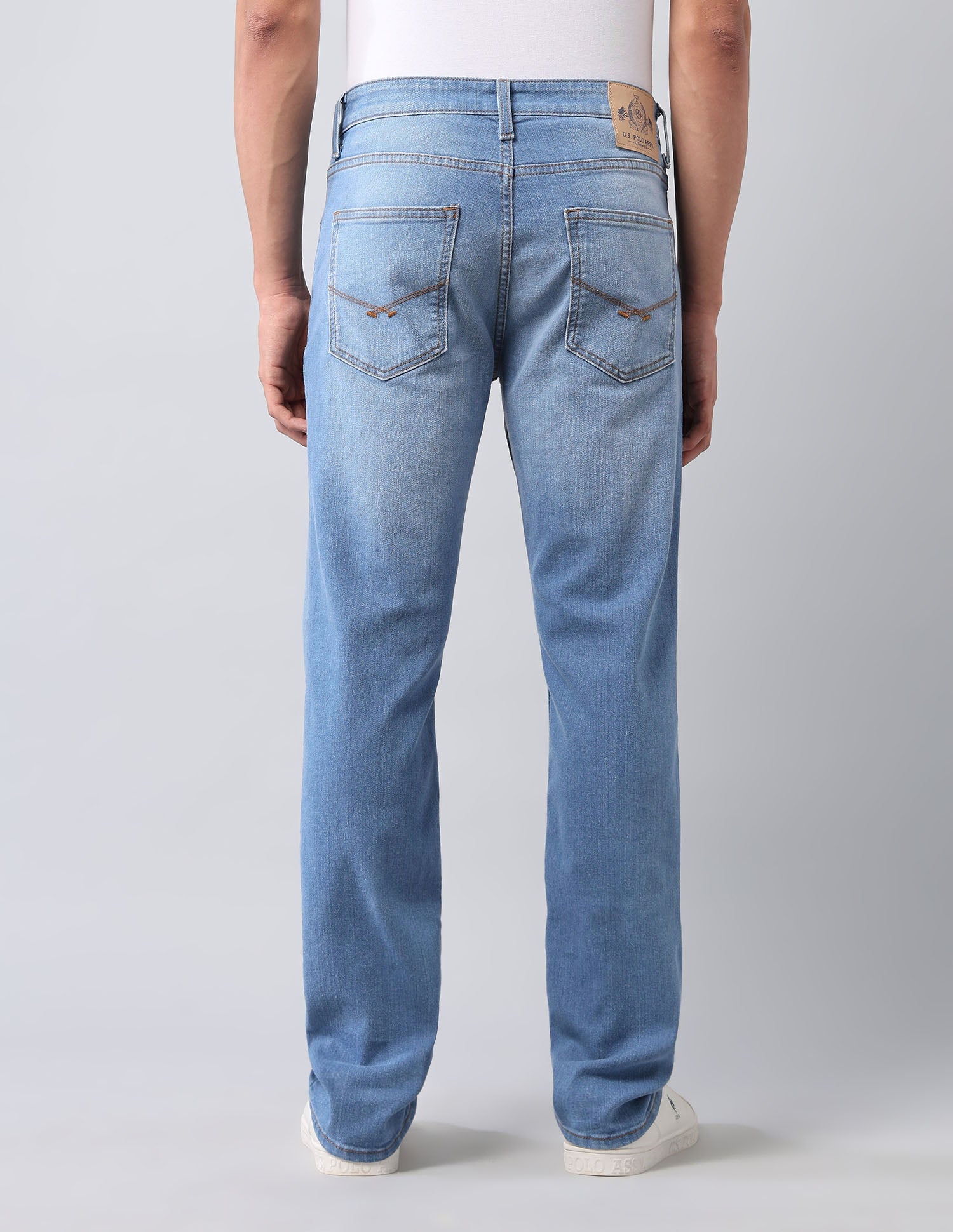 Harold Slim Straight Fit Blue Jeans Light Blue - U.S. POLO ASSN. | Large