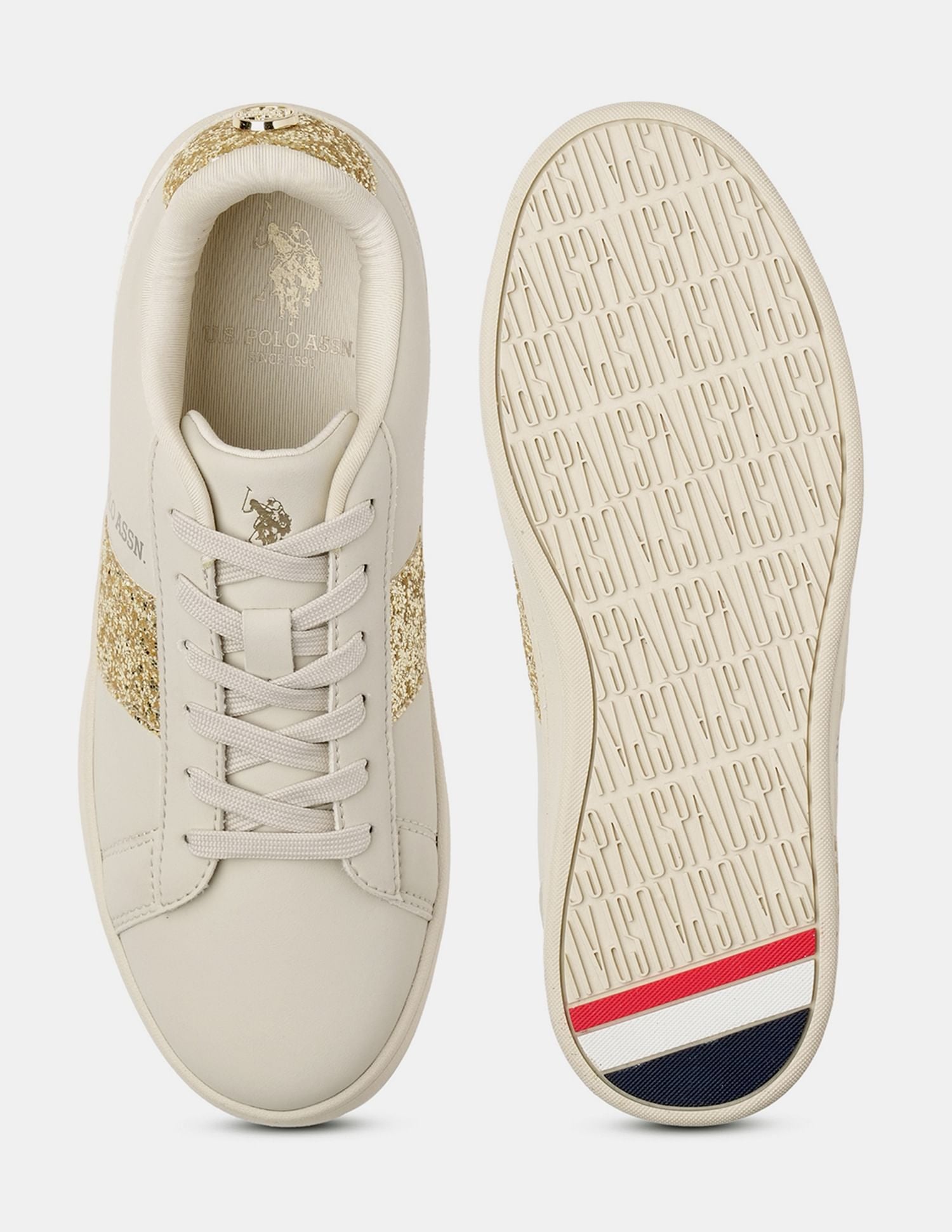 Women Kate 3.0 Glitter Sneakers Nude - U.S. POLO ASSN. | Large