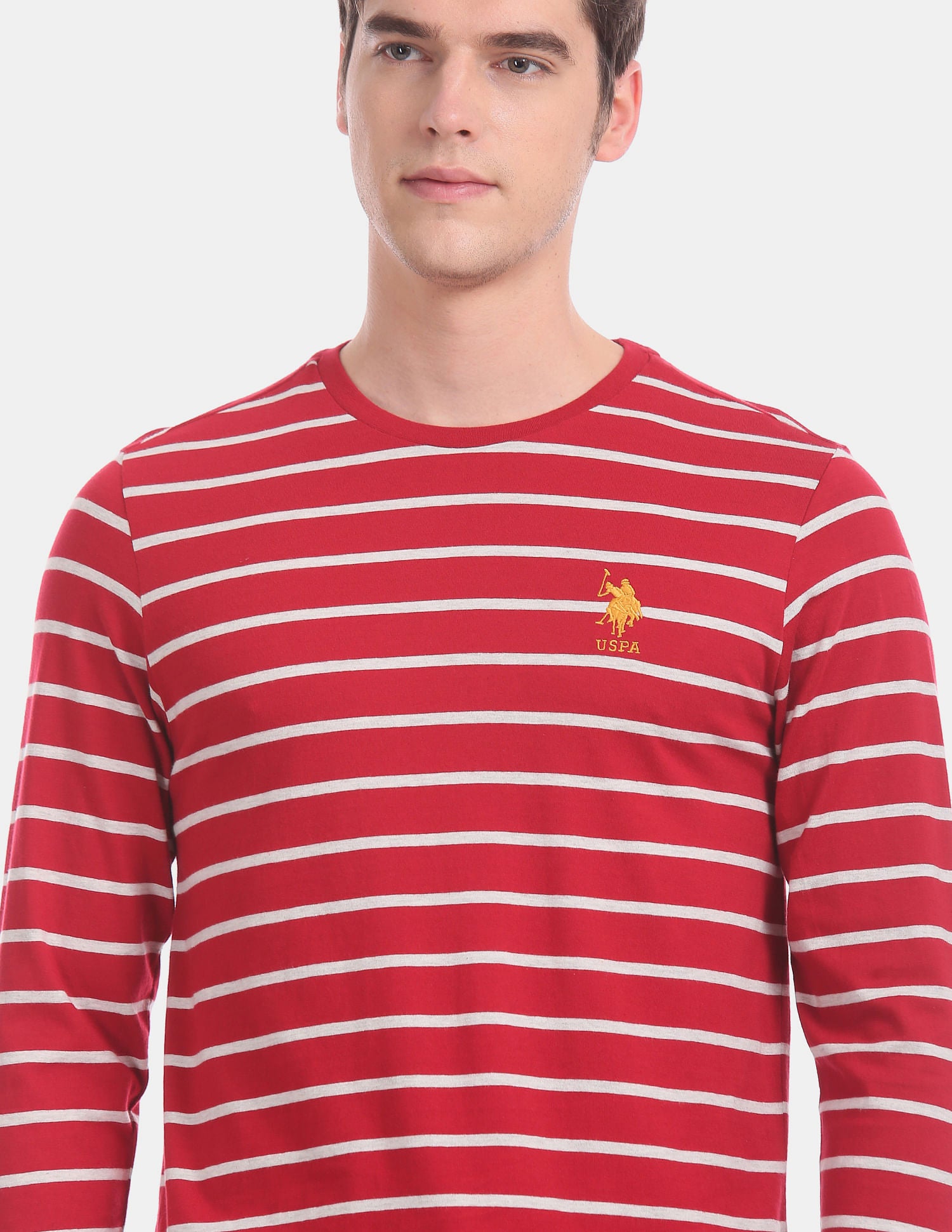 Comfort Fit Stripe Cotton I689 Lounge T-Shirt - Pack Of 1 Red - U.S. POLO ASSN. | Large