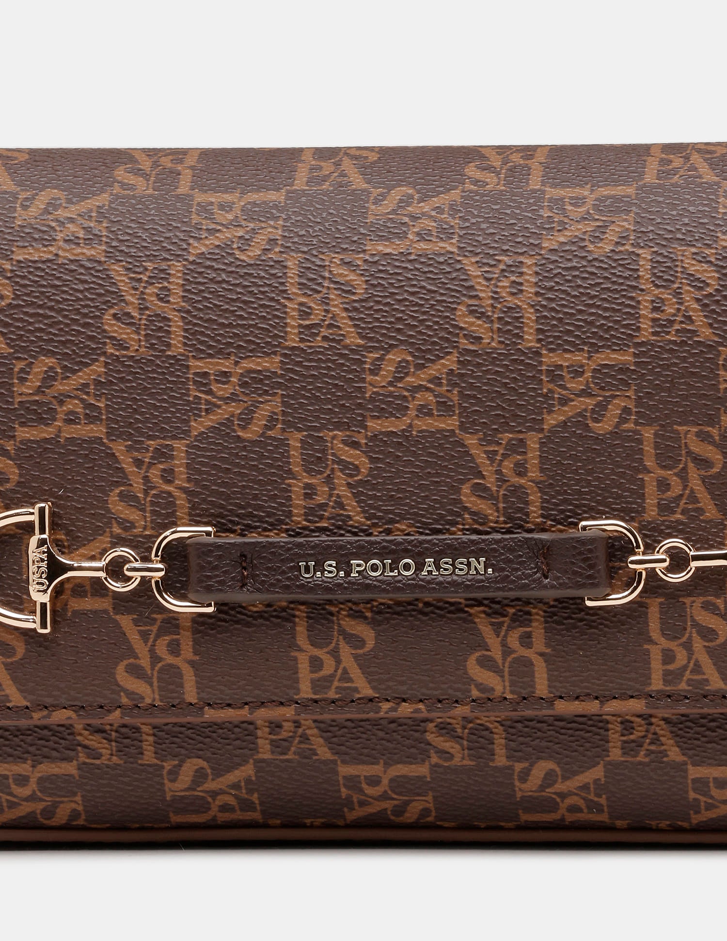 Women Cara Monogram Crossbody Bag Brown - U.S. Polo Assn. India | Large