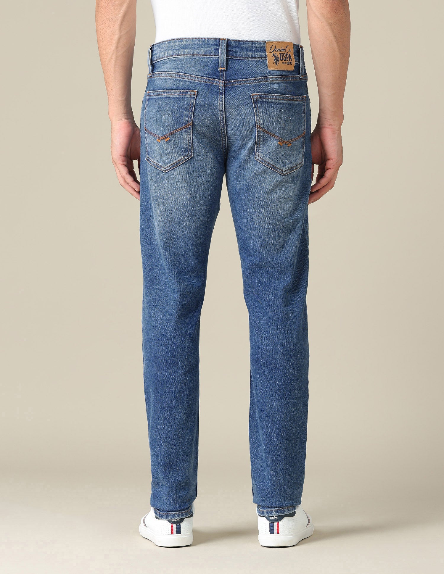 Brandon Slim Tapered Fit Blue Jeans Blue - U.S. POLO ASSN. | Large