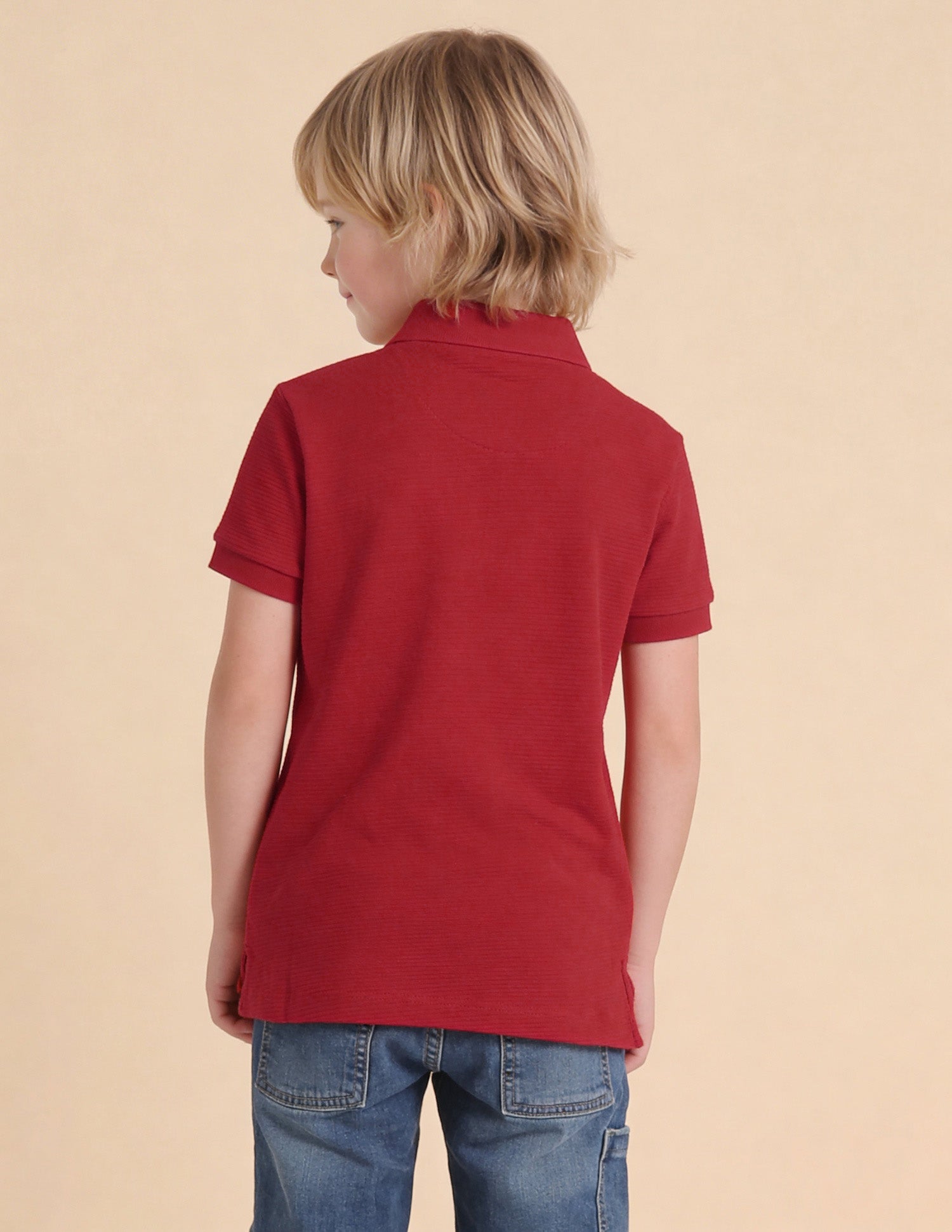 Textured Brand Stripe Regular Fit Polo Shirt Red - U.S. Polo Assn. India | Large