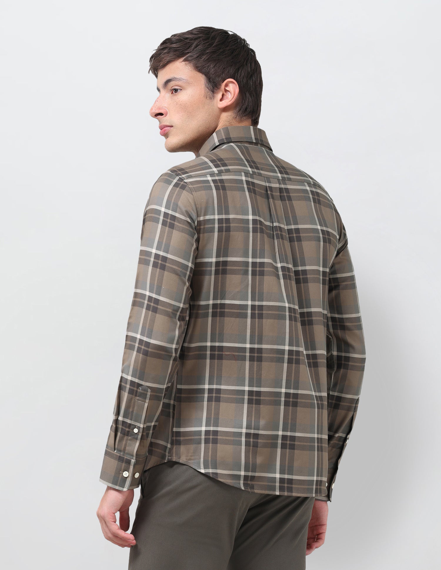 Tartan Checked Twill Shirt Olive - U.S. Polo Assn. India | Large