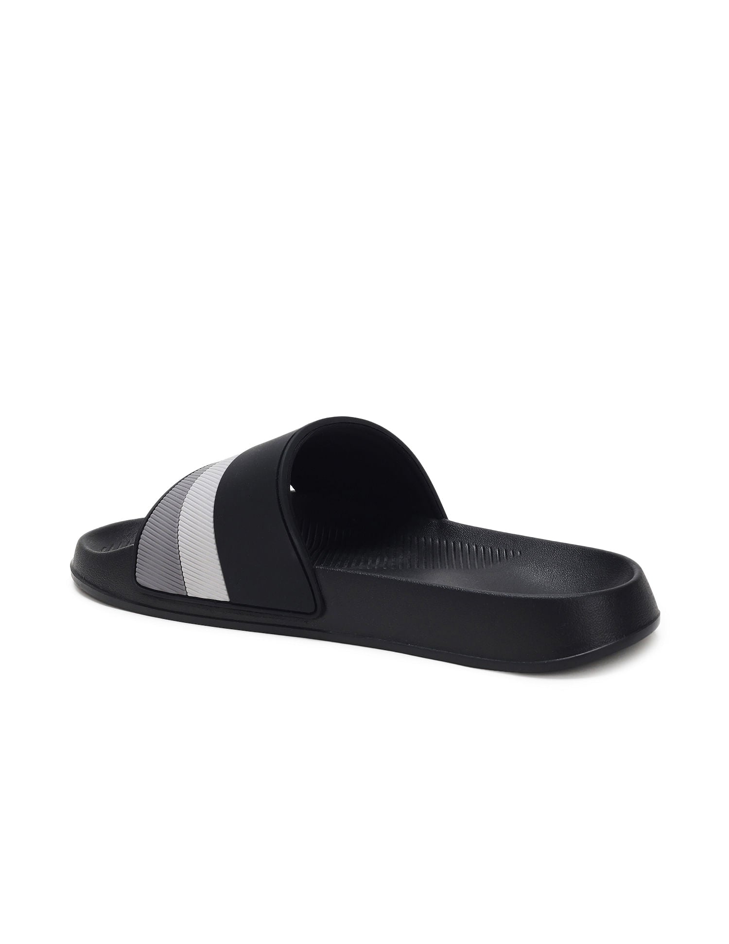Striped PVC Conex 4.0 Slides Black - U.S. Polo Assn. India | Large