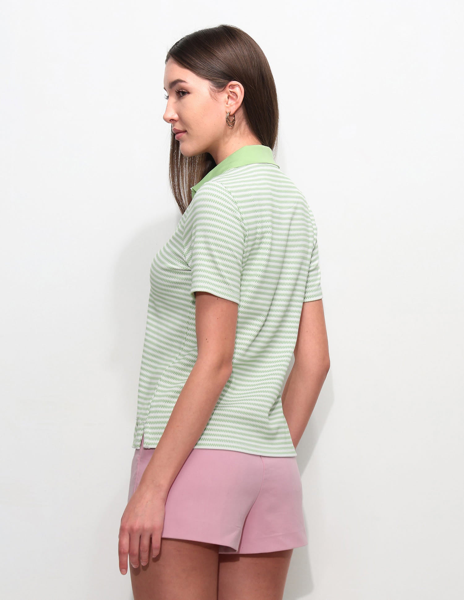 Textured Stripes Polo Shirt Green - U.S. Polo Assn. India | Large