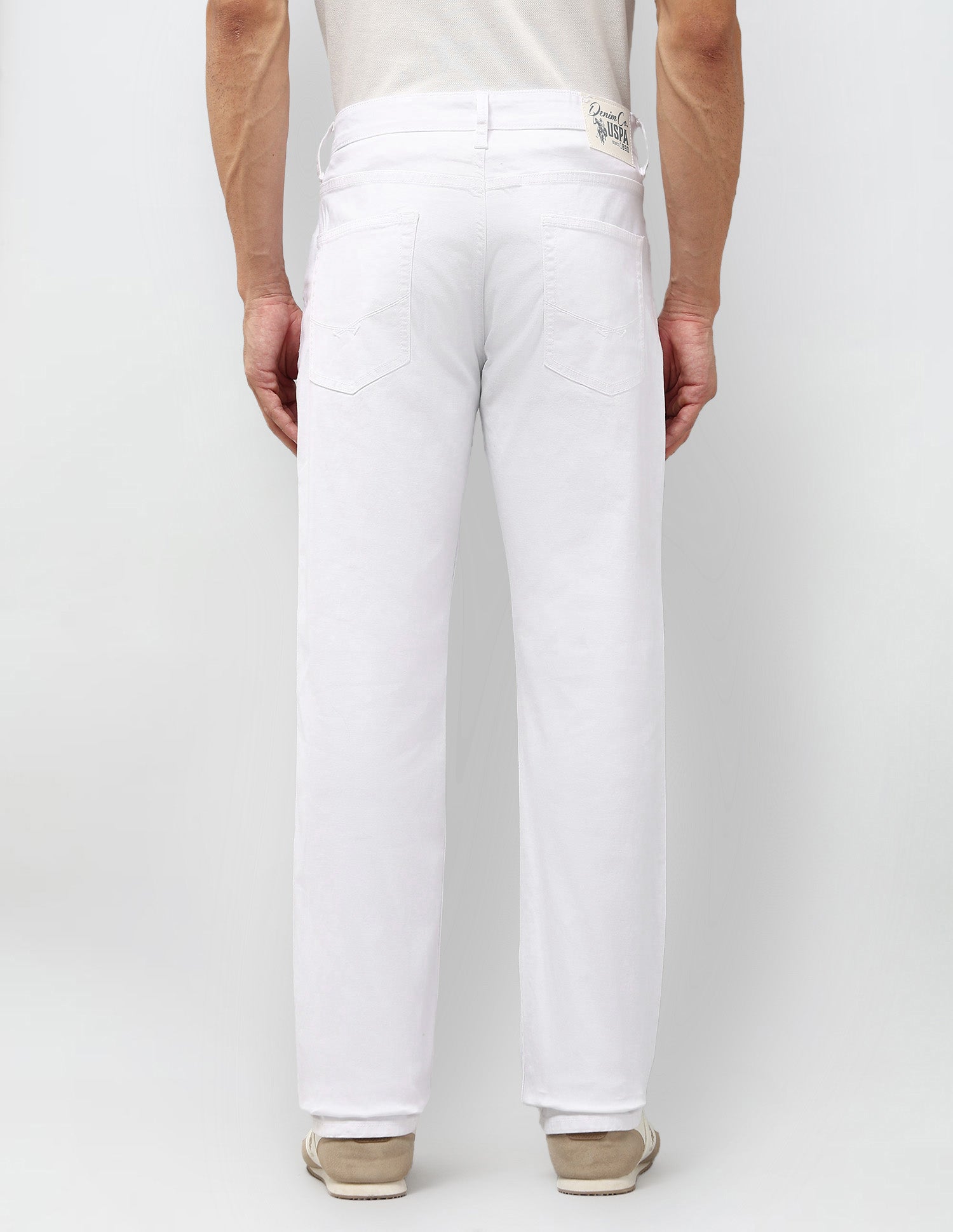 Harold Slim Straight Fit White Jeans White - U.S. POLO ASSN. | Large