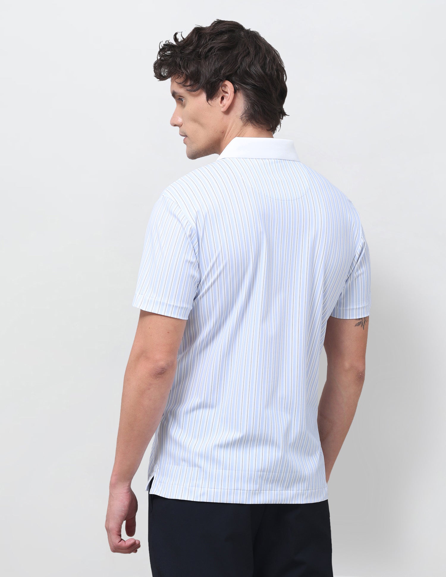 Vertical Striped Slim Fit Polo Shirt Blue - U.S. Polo Assn. India | Large