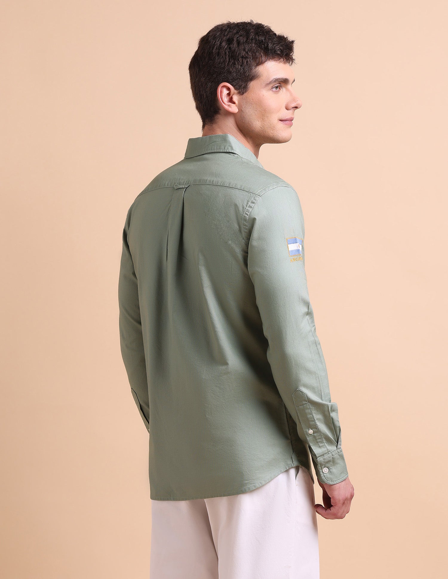 Pure Cotton Tailored Fit Oxford Shirt Green - U.S. POLO ASSN. | Large