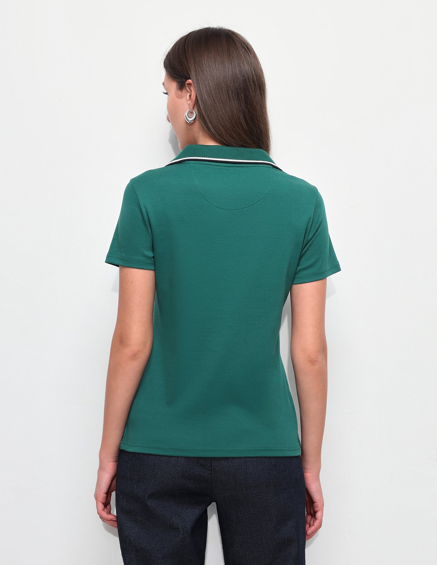 Solid Regular Fit Polo Shirt Dark Green - U.S. Polo Assn. India | Large