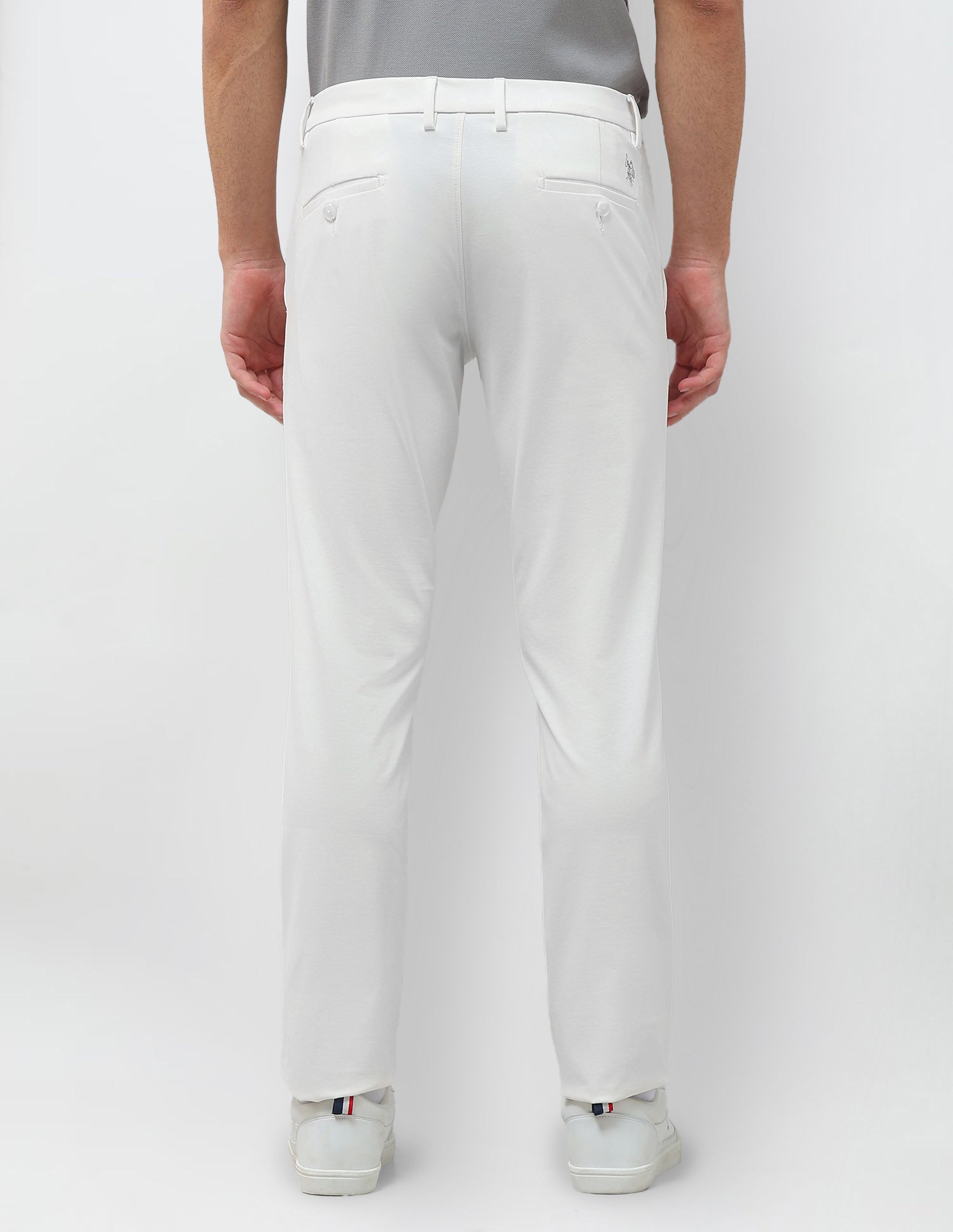 Knitted Denver Slim Fit Trousers White - U.S. Polo Assn. India | Large