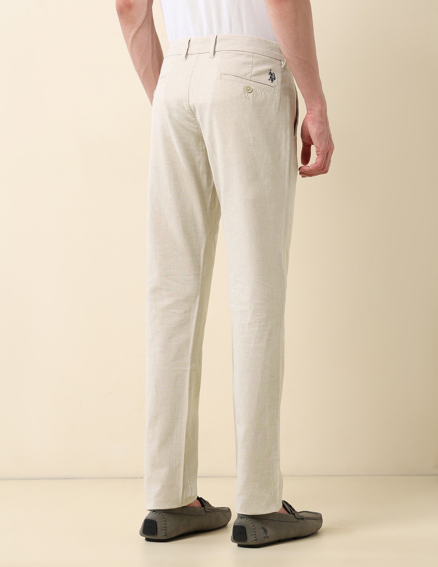 Denver Slim Fit Satin Trousers Grey - U.S. POLO ASSN. | Large