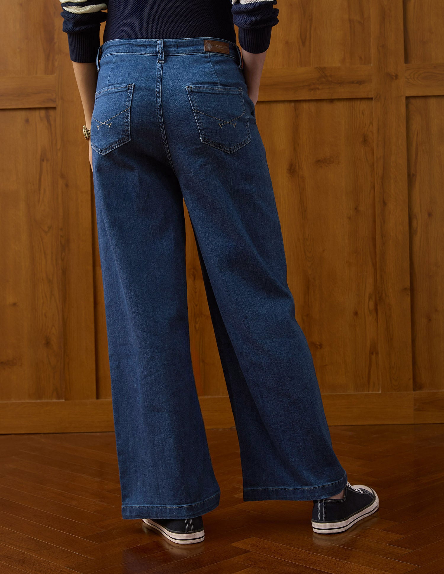 High Rise Wide Leg Jeans Dark Blue - U.S. Polo Assn. India | Large