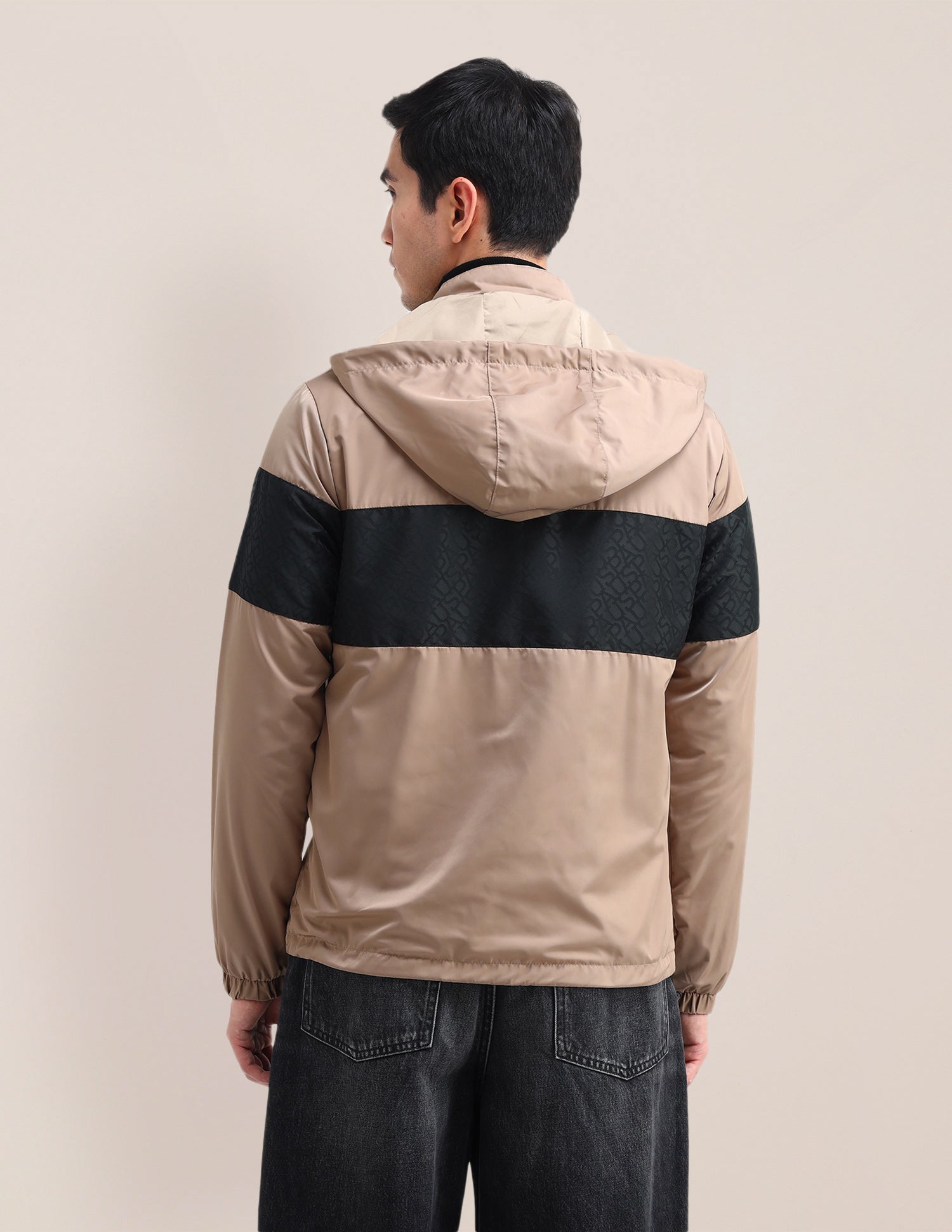 Brand Printed Hooded Jacket Beige - U.S. Polo Assn. India | Large