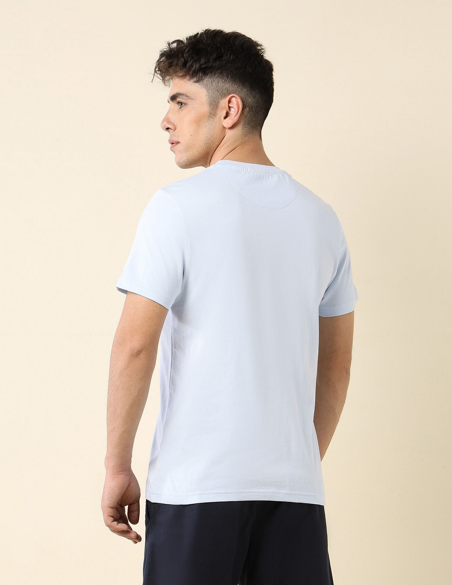 Brand Printed Slim Fit T-Shirt Light Blue - U.S. POLO ASSN. | Large