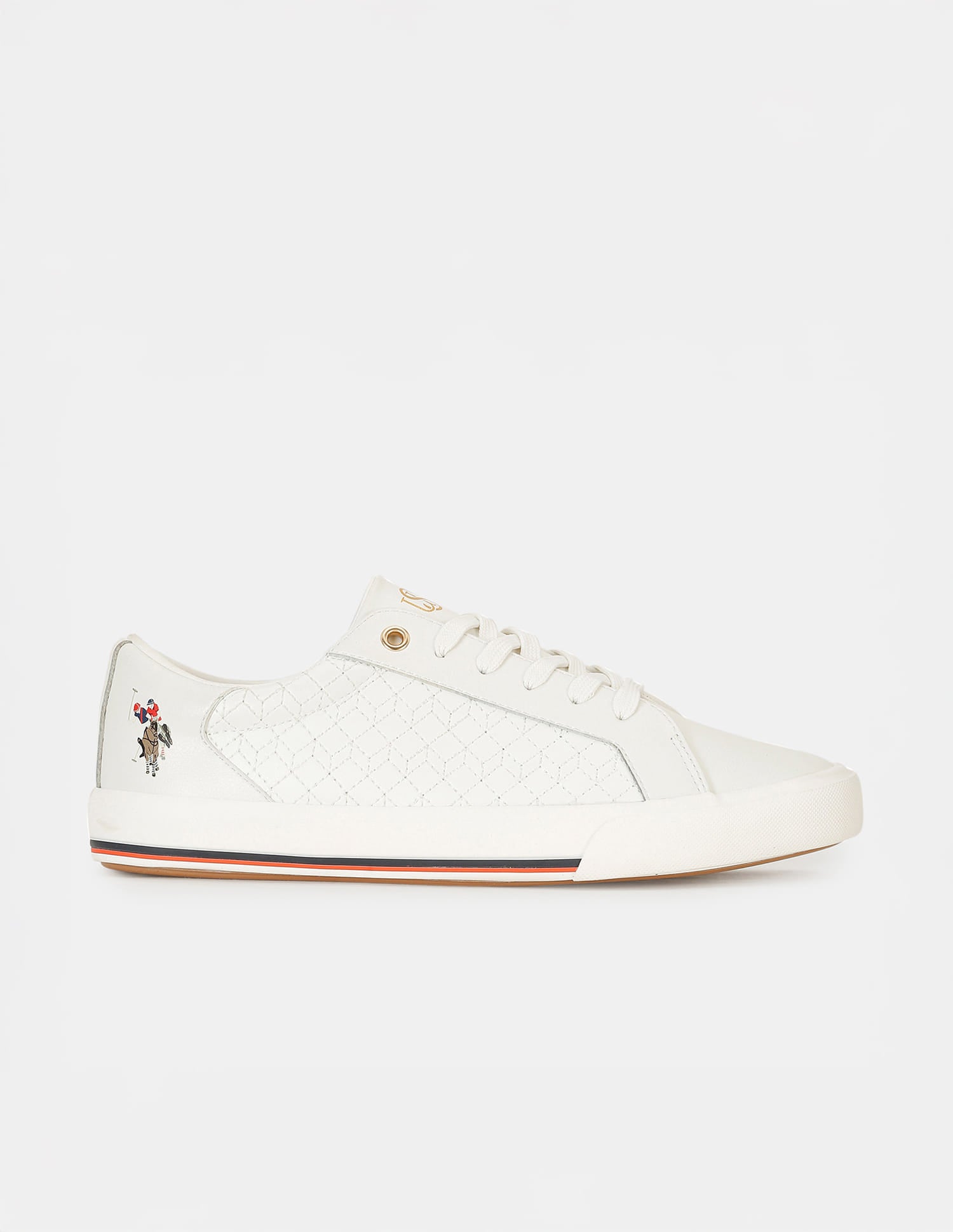 Heidi 2.0 White Quilting Detail Sneakers Shoes White - U.S. Polo Assn. India | Large