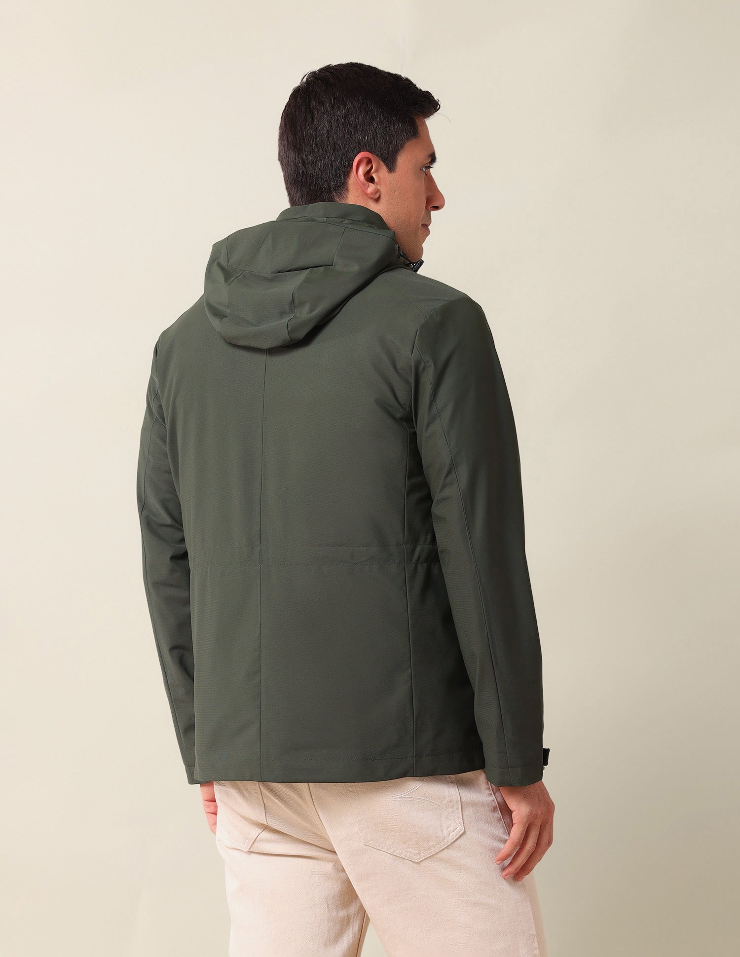 Hooded Solid Jacket Olive - U.S. Polo Assn. India | Large