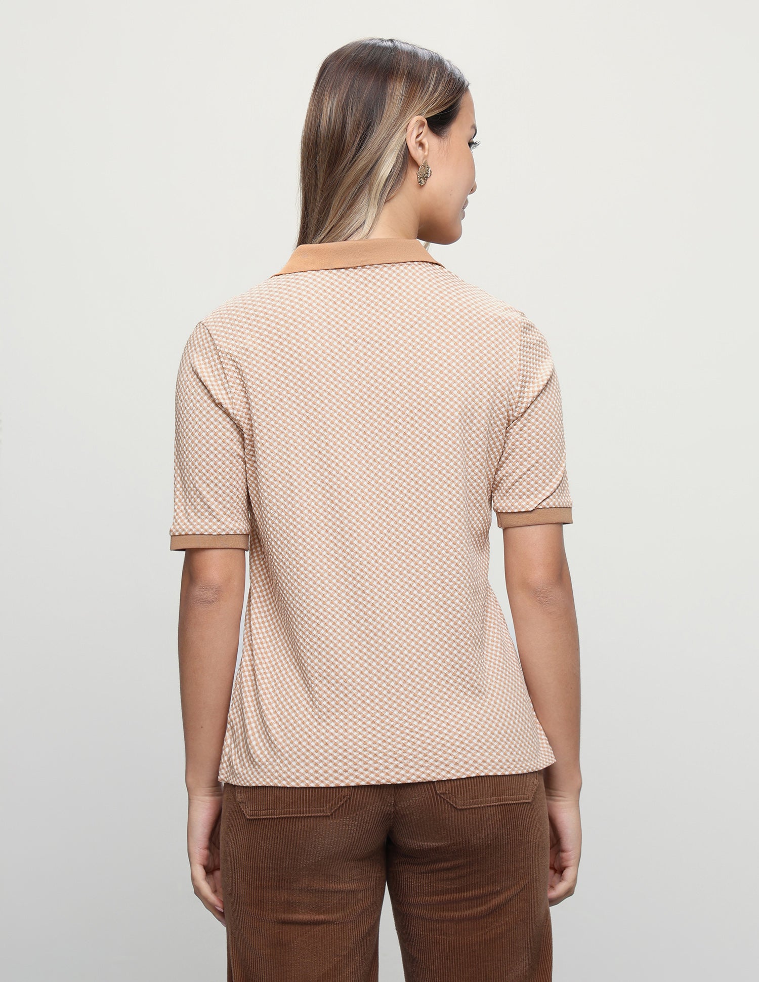 Geometric Printed Regular Fit Polo Shirt Beige - U.S. Polo Assn. India | Large