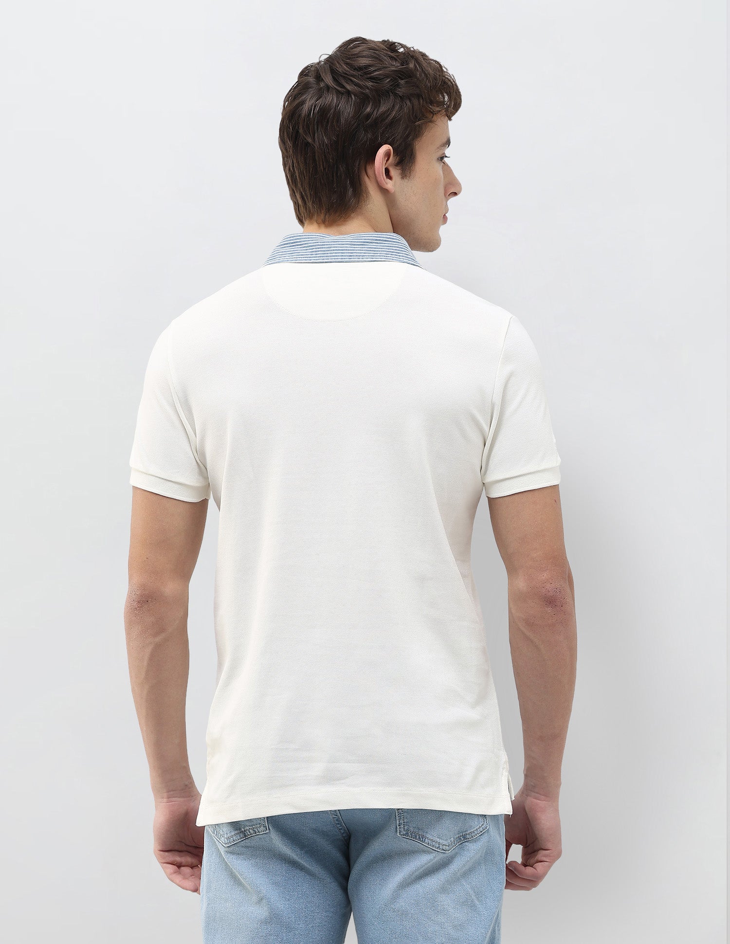 Solid Slim Fit Polo Shirt Ivory - U.S. Polo Assn. India | Large