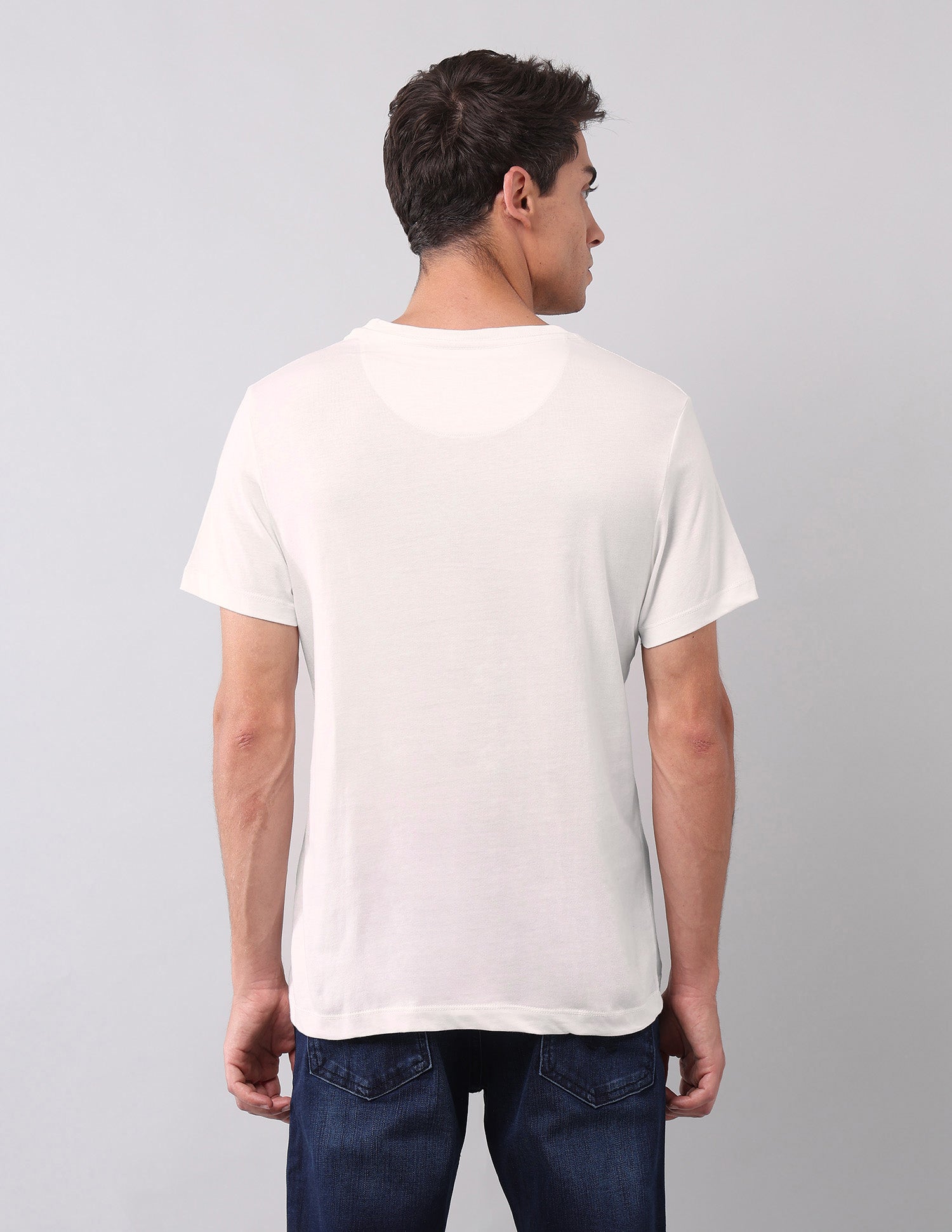 Muscle Fit Brand Printed T-Shirt Ivory - U.S. Polo Assn. India | Large