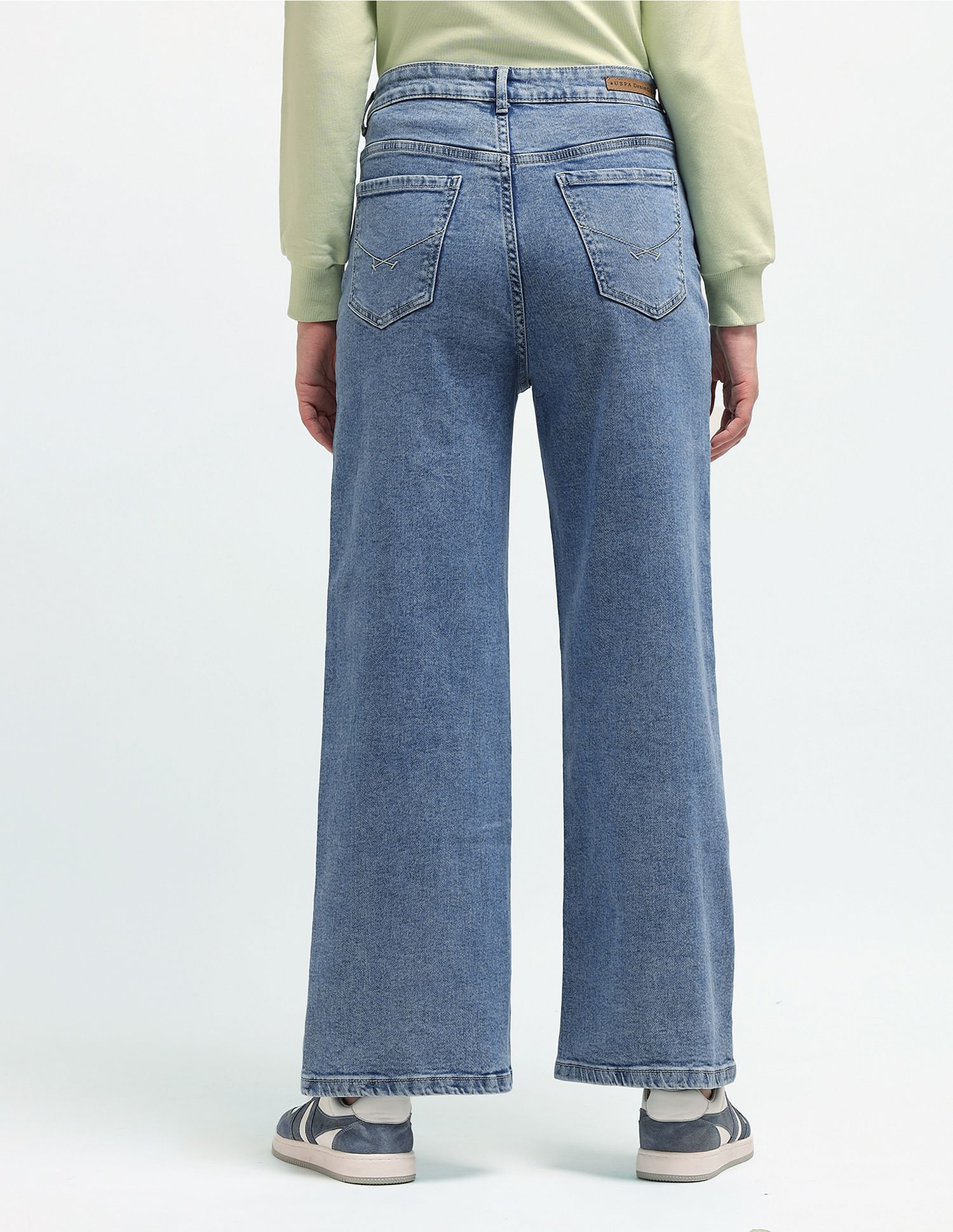 Wideleg High Rise Jeans Blue - U.S. Polo Assn. India | Large