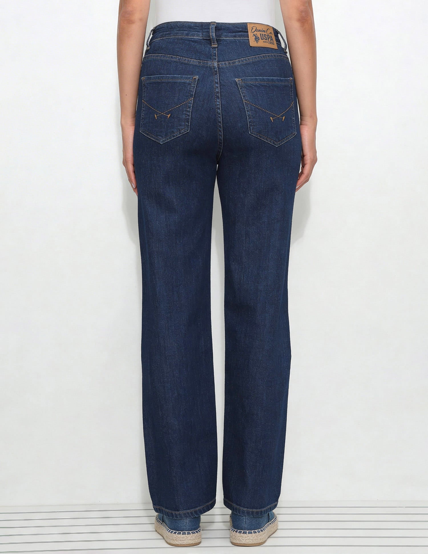 High Rise Straight Fit Jeans Blue - U.S. Polo Assn. India | Large
