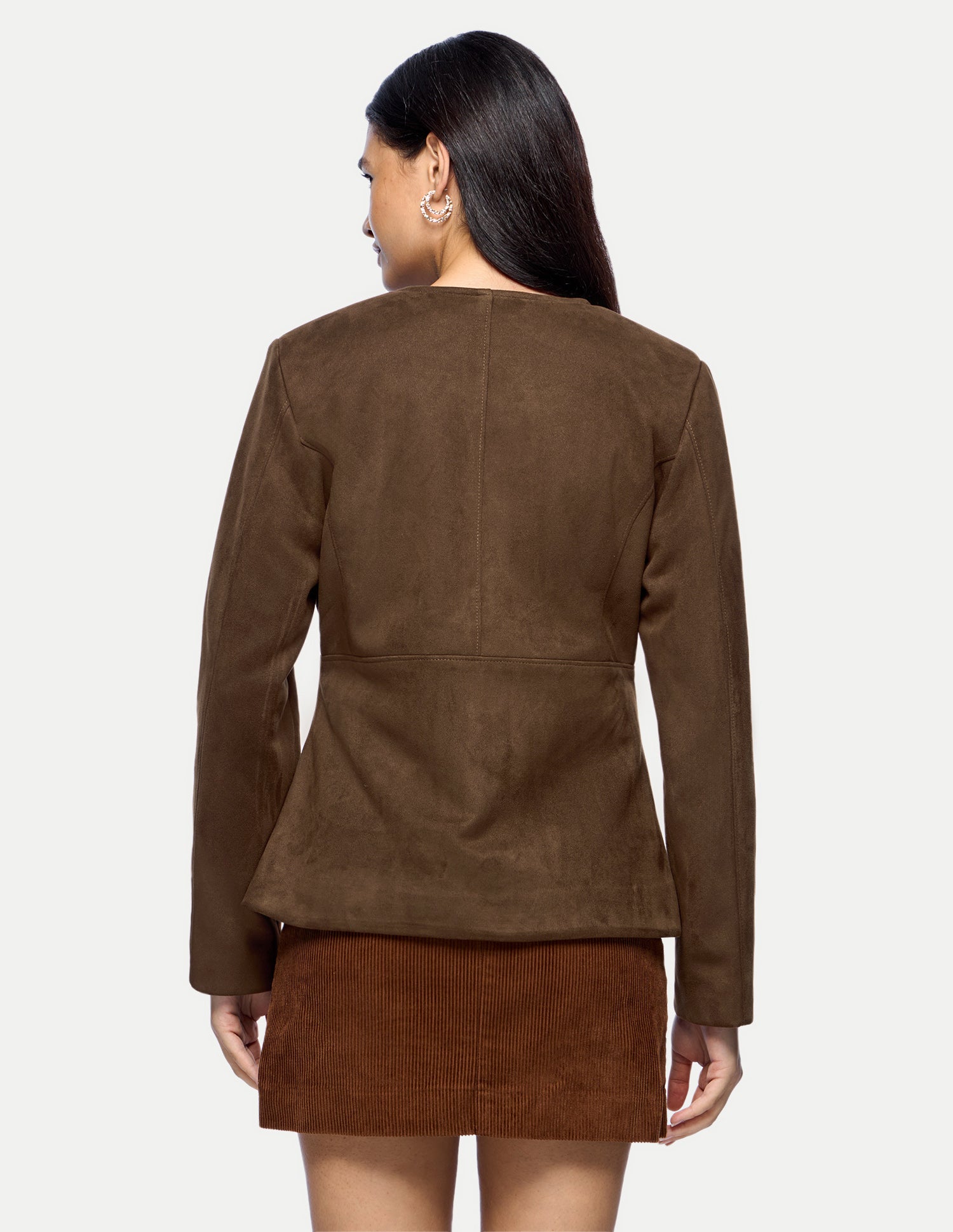 Solid Princess Detail Jacket Brown - U.S. Polo Assn. India | Large