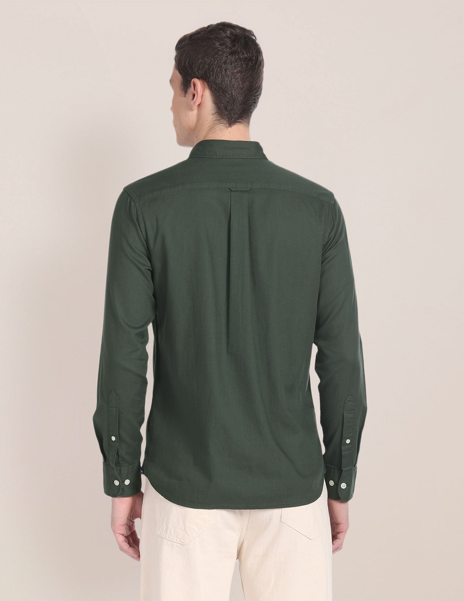 Premium Cotton Solid Shirt Olive - U.S. POLO ASSN. | Large