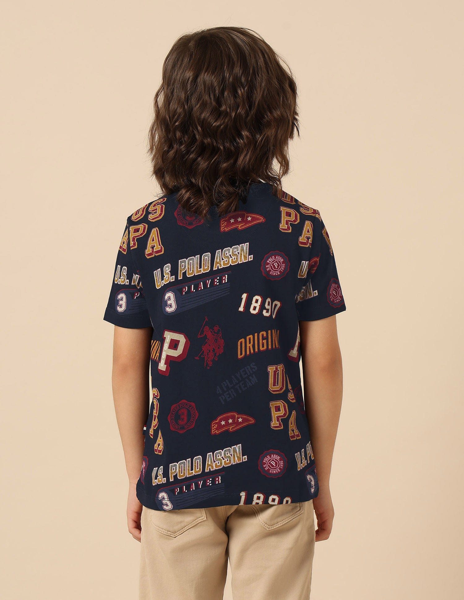 Boys Graphic Printed Pure Cotton T Shirt Navy - U.S. POLO ASSN. | Large
