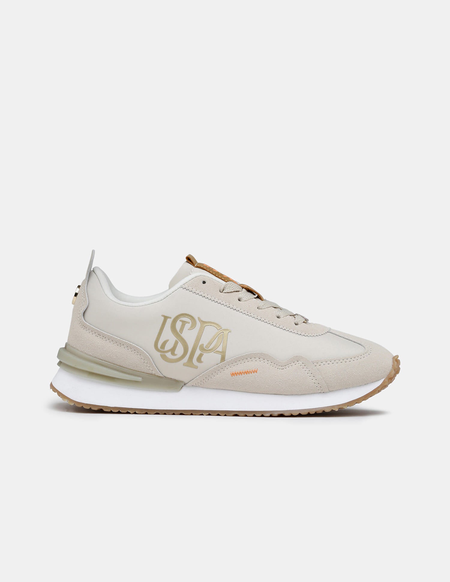 Women Esme Round Toe Lace Ups Sneakers Beige - U.S. Polo Assn. India | Large