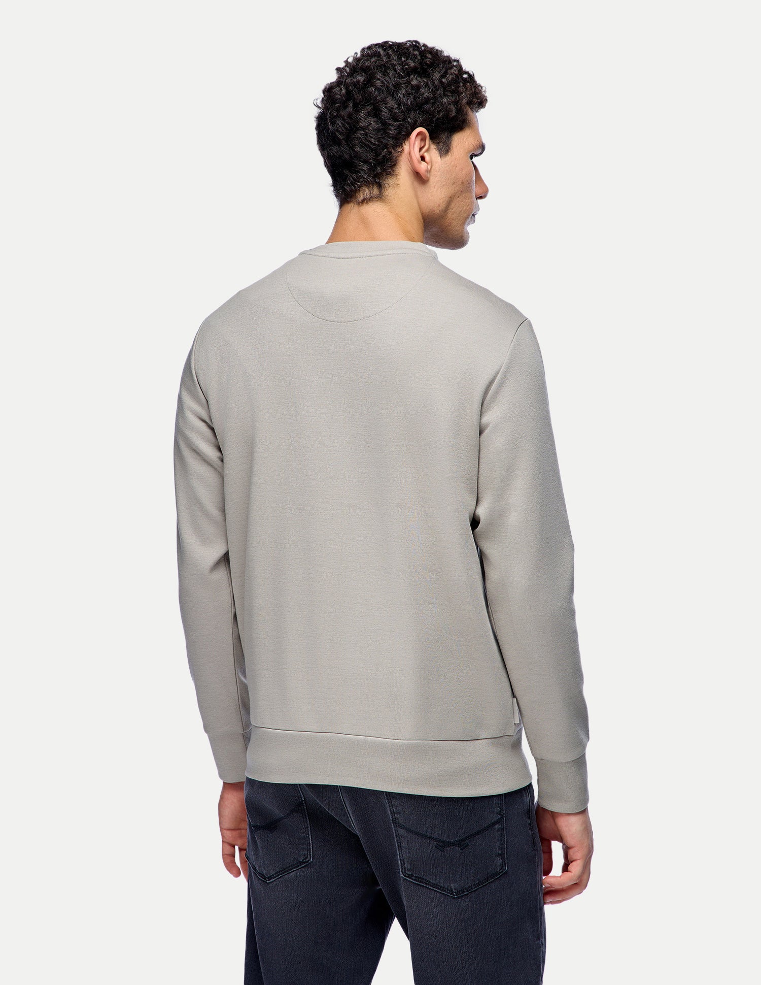 Brand Embossed Regular Fit Sweatshirt Beige - U.S. Polo Assn. India | Large