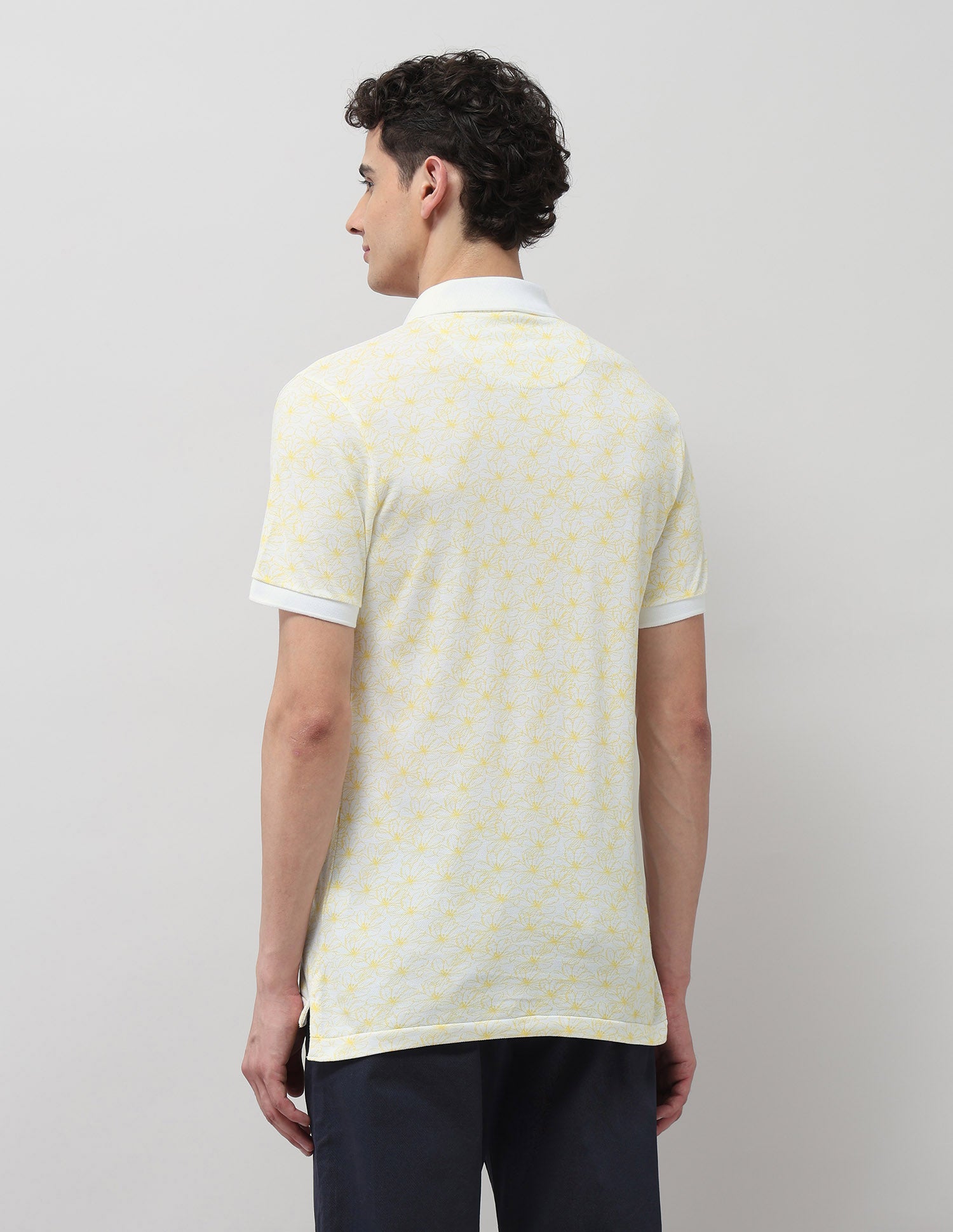 Slim Fit Floral Printed Polo Shirt White - U.S. Polo Assn. India | Large