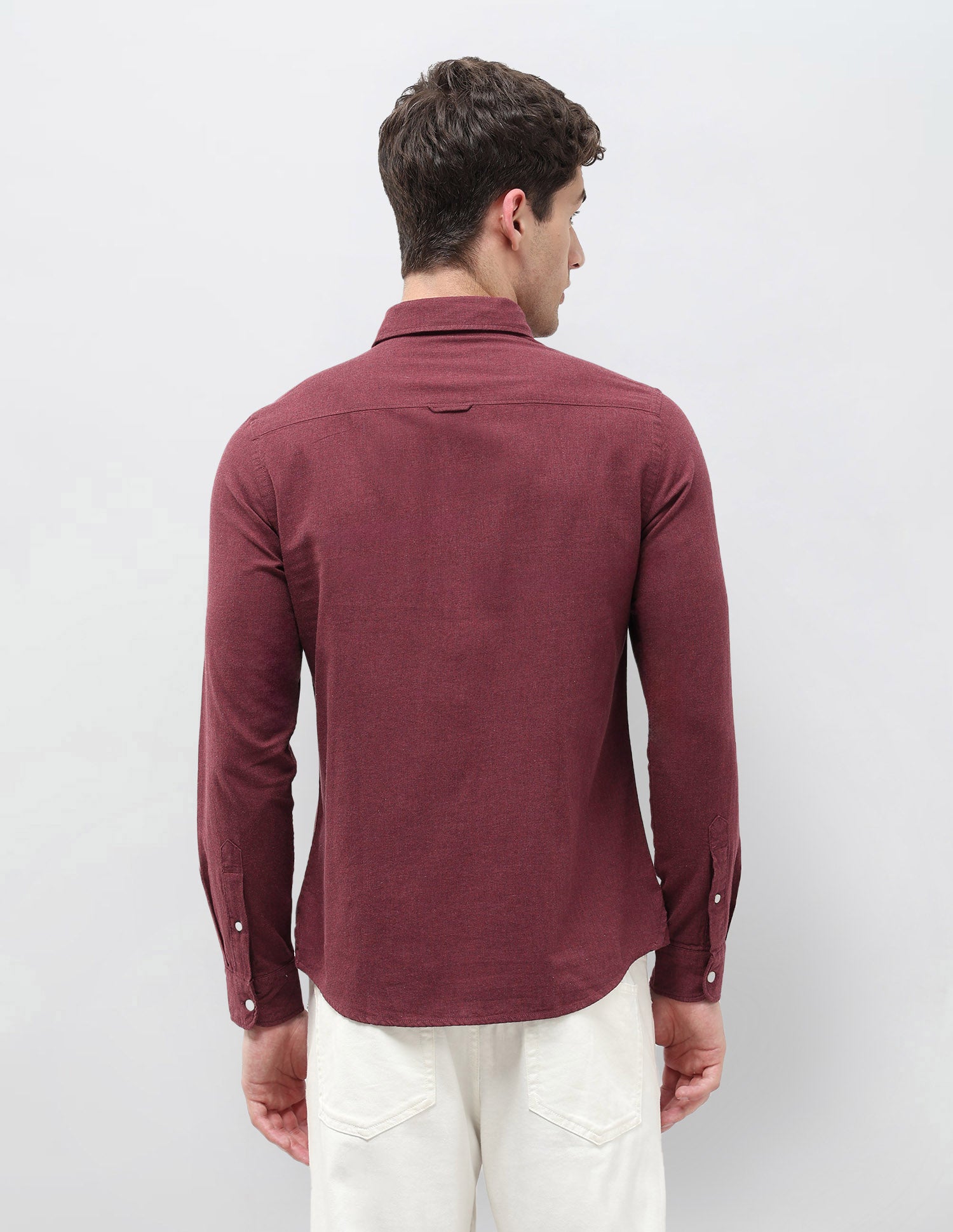 Twill Solid Regular Fit Shirt Maroon - U.S. POLO ASSN. | Large