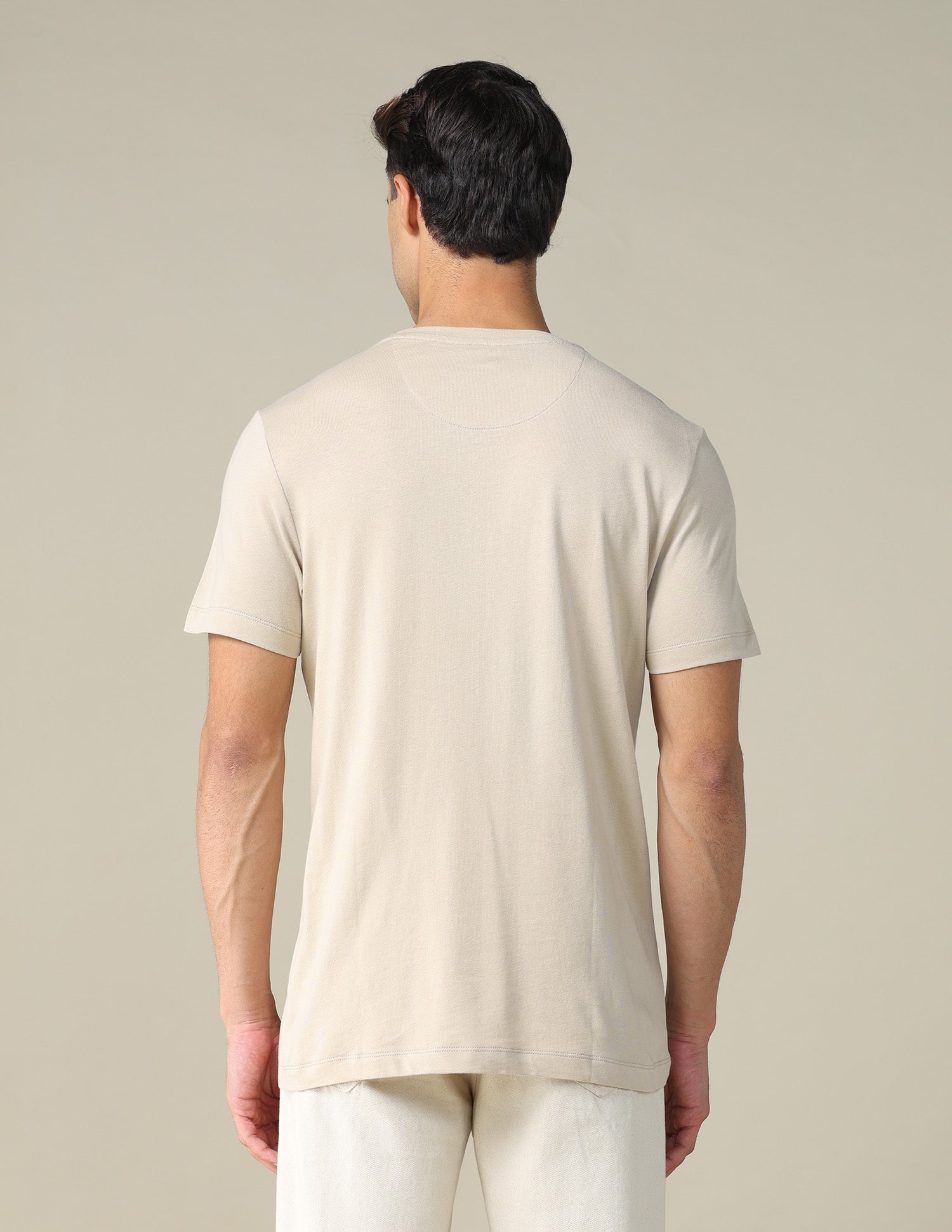 Brand Printed Regular Fit T-shirt Light Beige - U.S. POLO ASSN. | Large