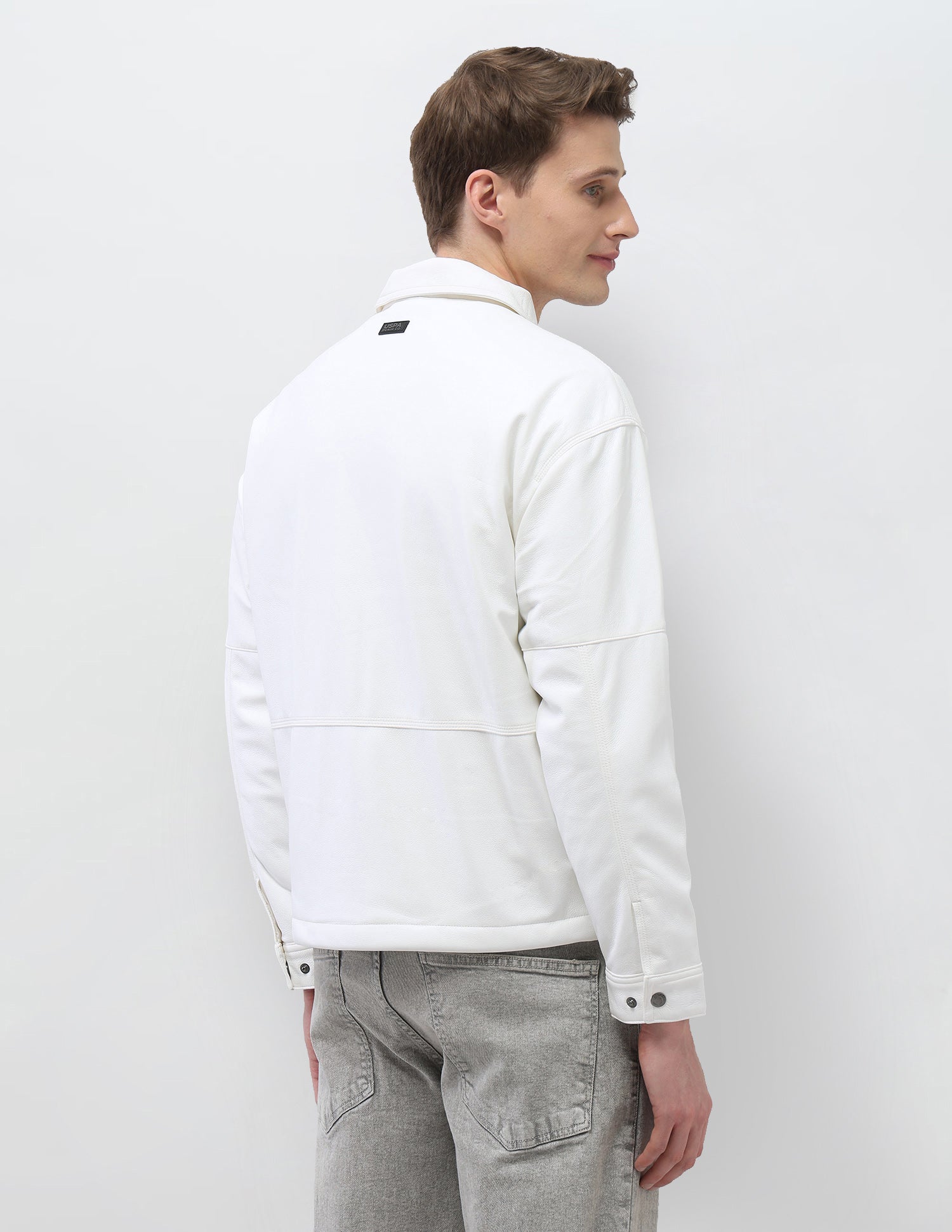 Solid Regular Fit Jacket Ivory - U.S. Polo Assn. India | Large